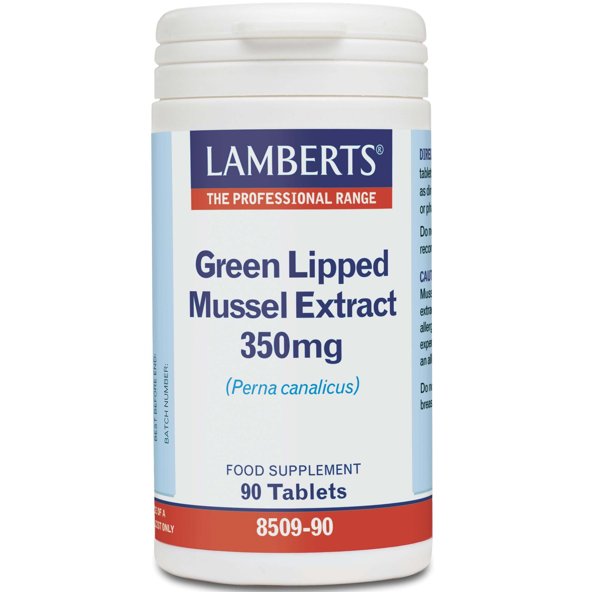 Lamberts Green Lipped Mussel Extract Συμπλήρωμα Διατροφής για την Διατήρηση της Ευκινησίας των Αρθρώσεων 350mg 90Tabs
