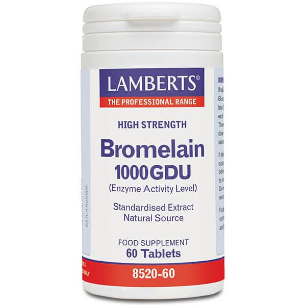 Lamberts Bromelain Συμπλήρωμα Διατροφής για την Ενίσχυση του Πεπτικού Συστήματος, με Παράλληλη Αντιφλεγμονώδη Δράση 400mg 60Tabs