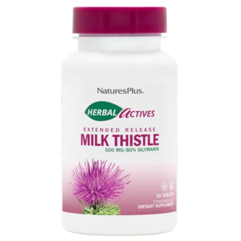Natures Plus Milk Thistle 500mg Extended Release Συμπλήρωμα Διατροφής Εκχυλίσματος Γαϊδουράγκαθου Παρατεταμένης Αποδέσμευσης για την Προστασία του Ήπατος με Αντιφλεγμονώδεις & Αντιοξειδωτικές Ιδιότητες 30tabs