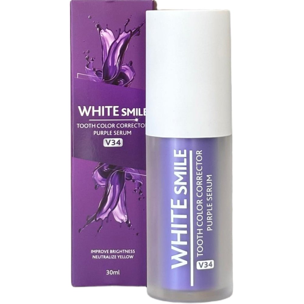 White Smile White Smile Tooth Color Corrector Purple Serum Μωβ Διορθωτικός Μωβ Ορός Λεύκανσης Δοντιών που Εξουδετερώνει τα Κίτρινα Στίγματα 30ml