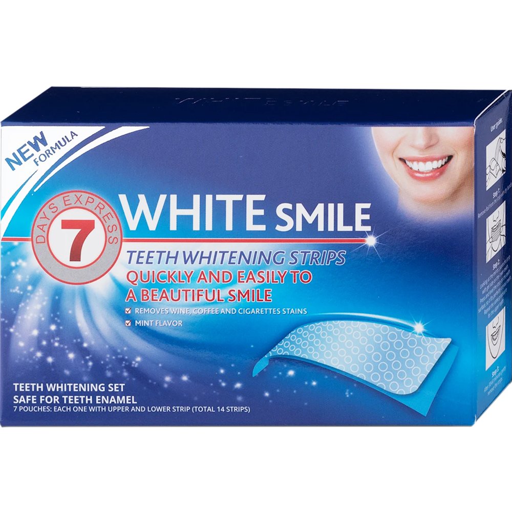 White Smile Teeth Whitening Strips Ταινίες Λεύκανσης Δοντιών για Άμεσο Αποτέλεσμα Μέσα σε 7 Μέρες με Γεύση Μέντα 14 Τεμάχια