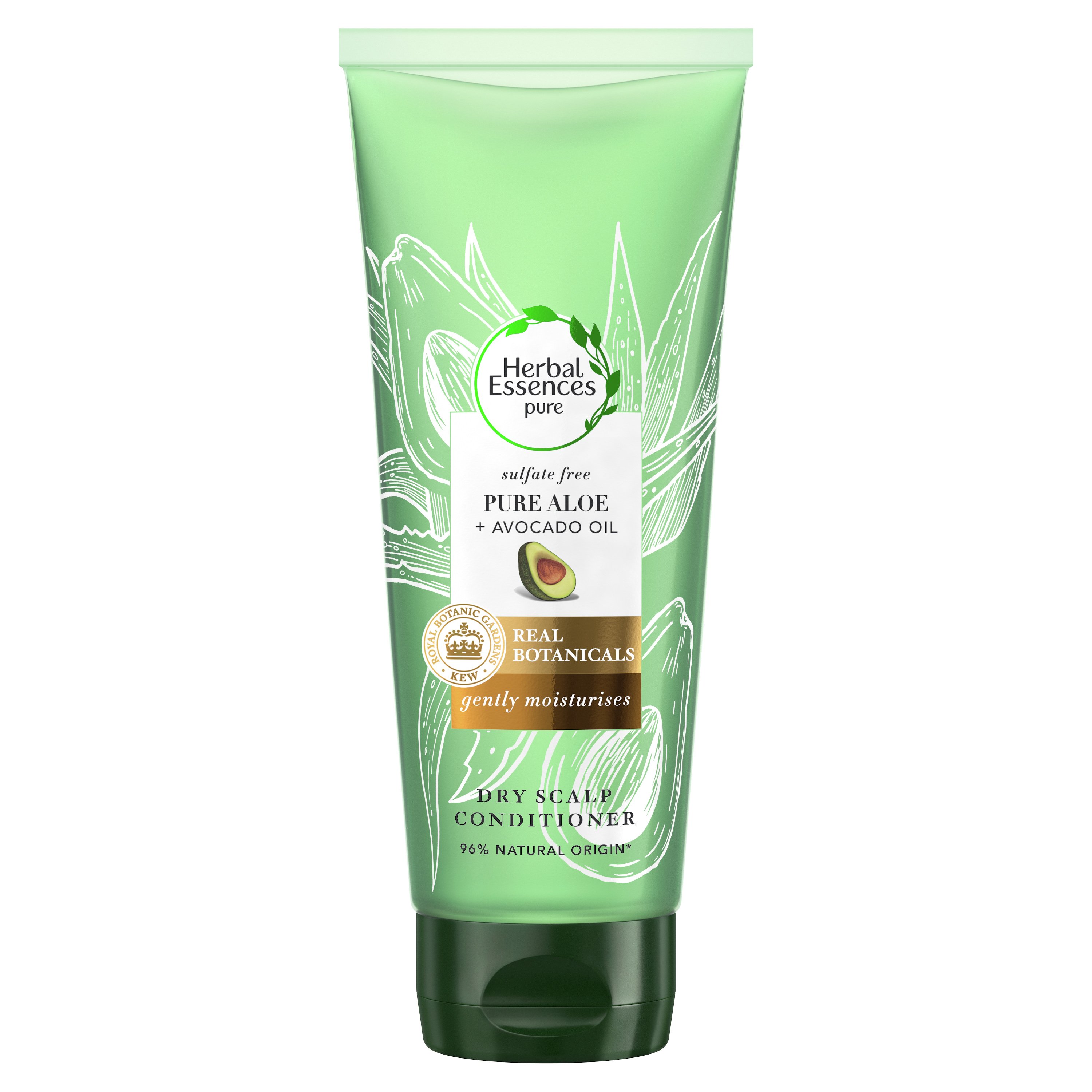 Herbal Essences Pure Dry Scalp Conditioner Μαλακτική Κρέμα Μαλλιών με Αλόη & Έλαιο Αβοκάντο, Χωρίς Θειικές Ενώσεις για Ξηρά Μαλλιά 180ml