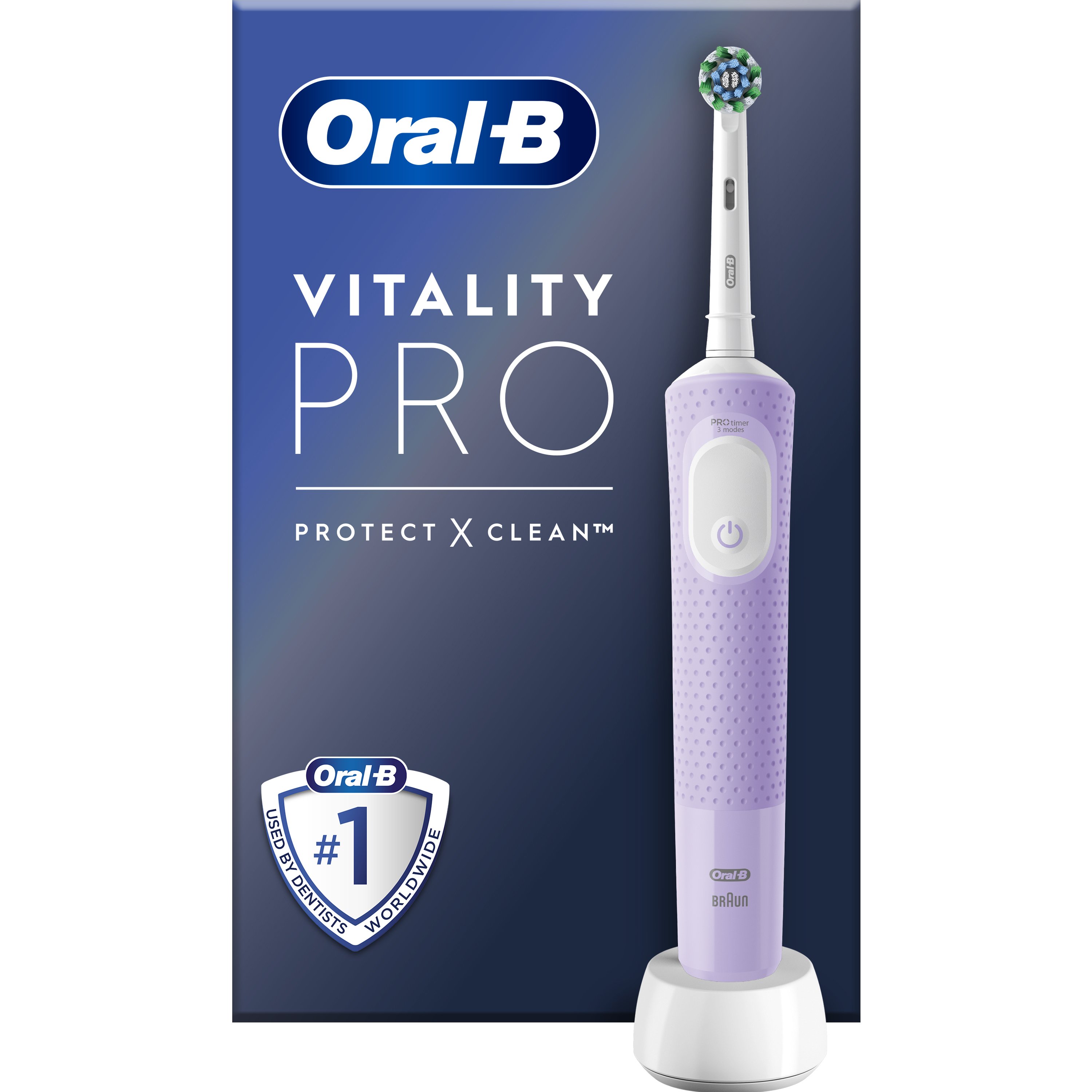 Oral-B Oral-B Vitality Pro Purple Electric Toothbrush Ηλεκτρική Οδοντόβουρτσα με Χρονοδιακόπτη & Αισθητήρα Πίεσης για Προστασία των Ούλων 1 Τεμάχιο