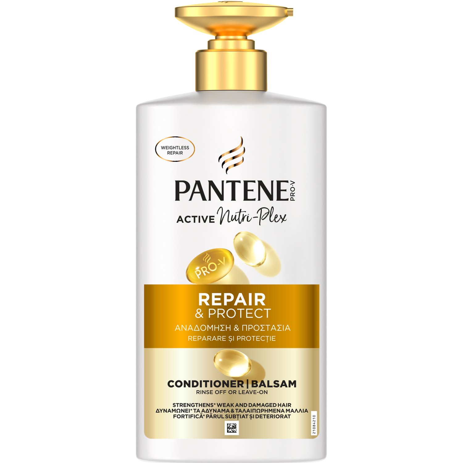 Pantene Pantene Pro-V Active Nutri-Plex Repair & Protect Conditioner for Weak, Damaged Hair Μαλακτική Κρέμα Αναδόμησης & Προστασίας με Σύμπλεγμα Θρέψης για Αδύναμα, Ταλαιπωρημένα Μαλλιά, με Αντλία 500ml