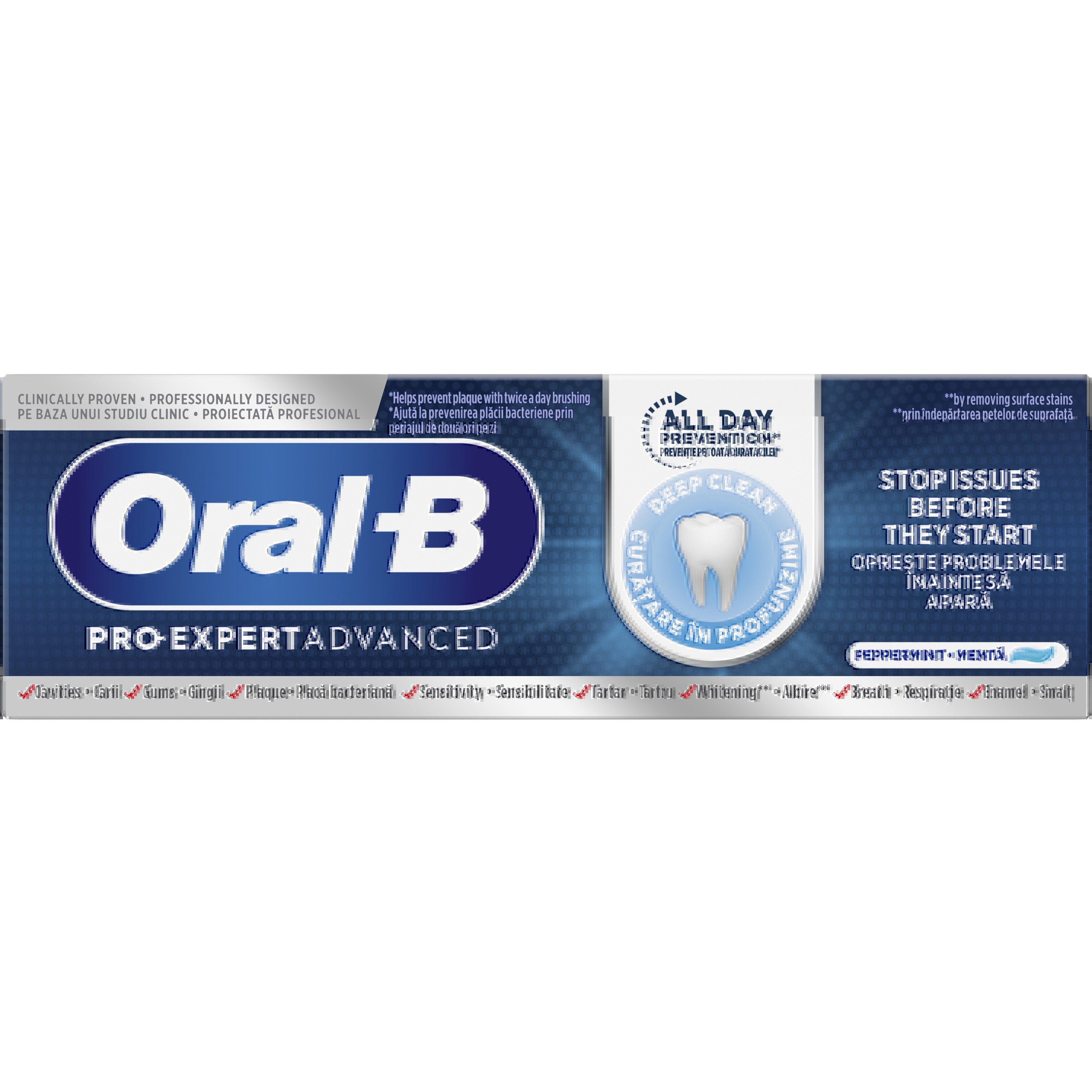 Oral-B Oral-B Pro-Expert Advanced Science Toothpaste Οδοντόκρεμα Καθημερινής Χρήσης για Αντιμετώπιση & Πρόληψη Οδοντικών Προβλημάτων πριν την Εμφάνιση τους με Γεύση Μέντας 75ml