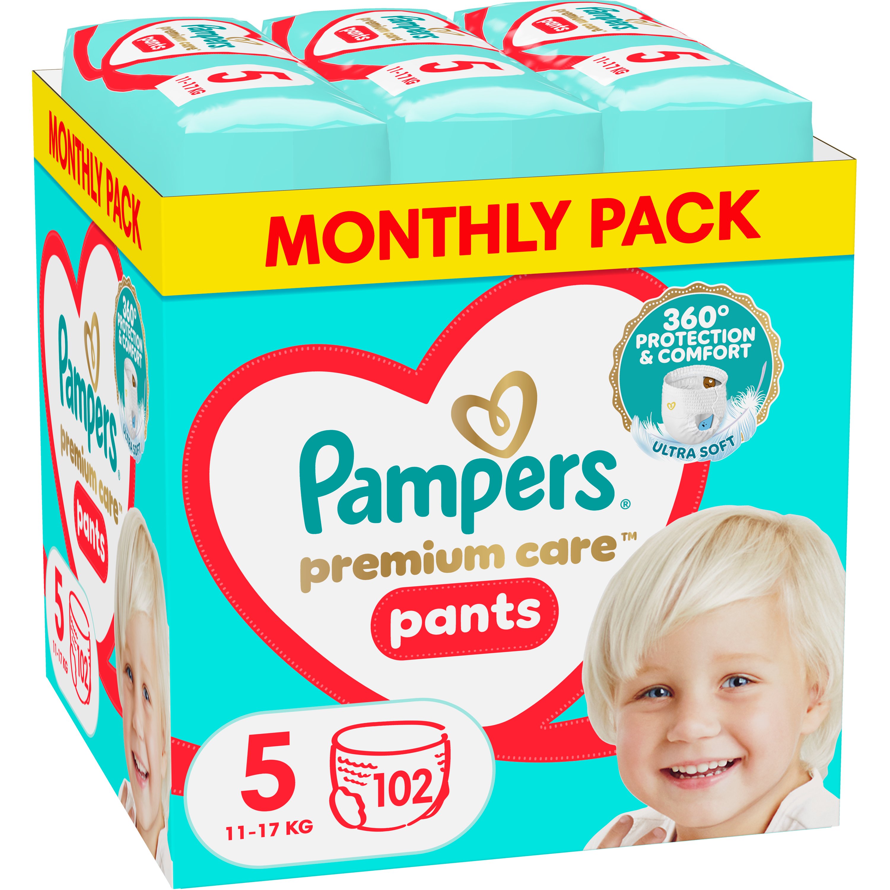 Pampers Pampers Premium Care Pants Monthly Pack No5 (11-17kg) 102 Τεμάχια