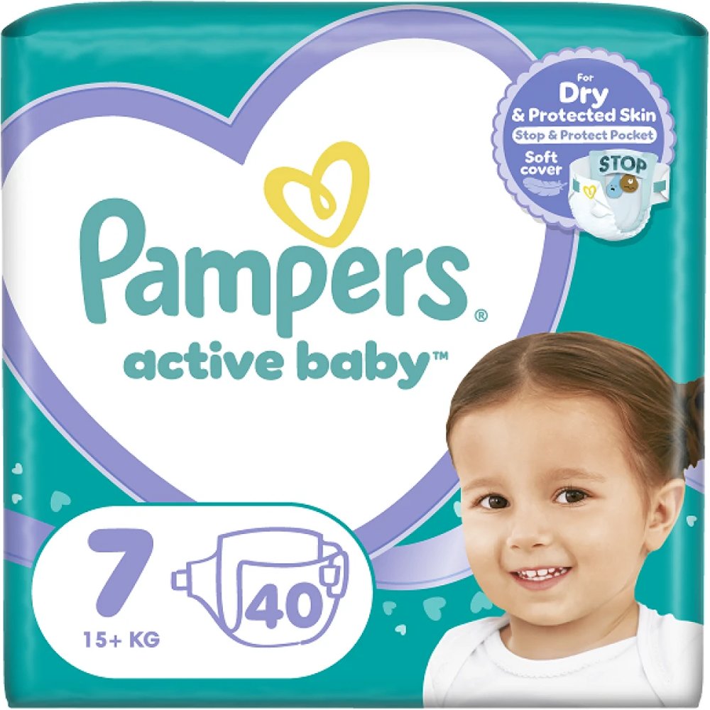 Pampers Active Baby Νο7 (15+ kg) 40 Τεμάχια