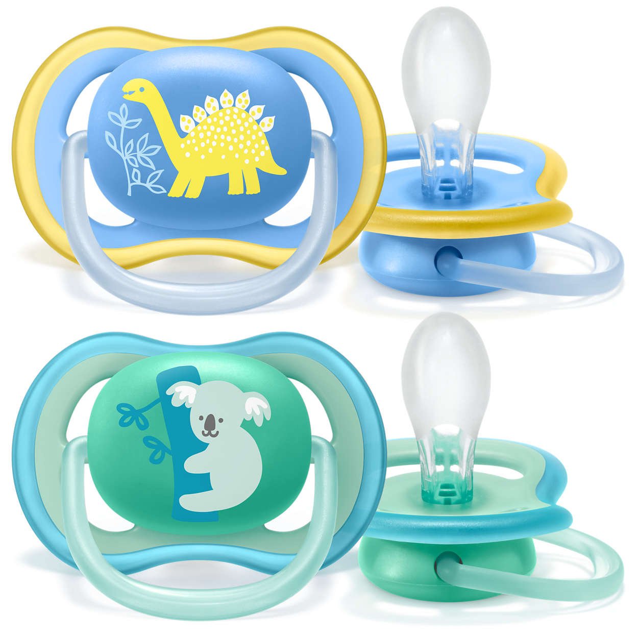 Avent Ultra Air SCF349/11 Ορθοδοντική Πιπίλα Σιλικόνης με Κρίκο για Αγόρια από 18 Μηνών 2 Τεμάχια