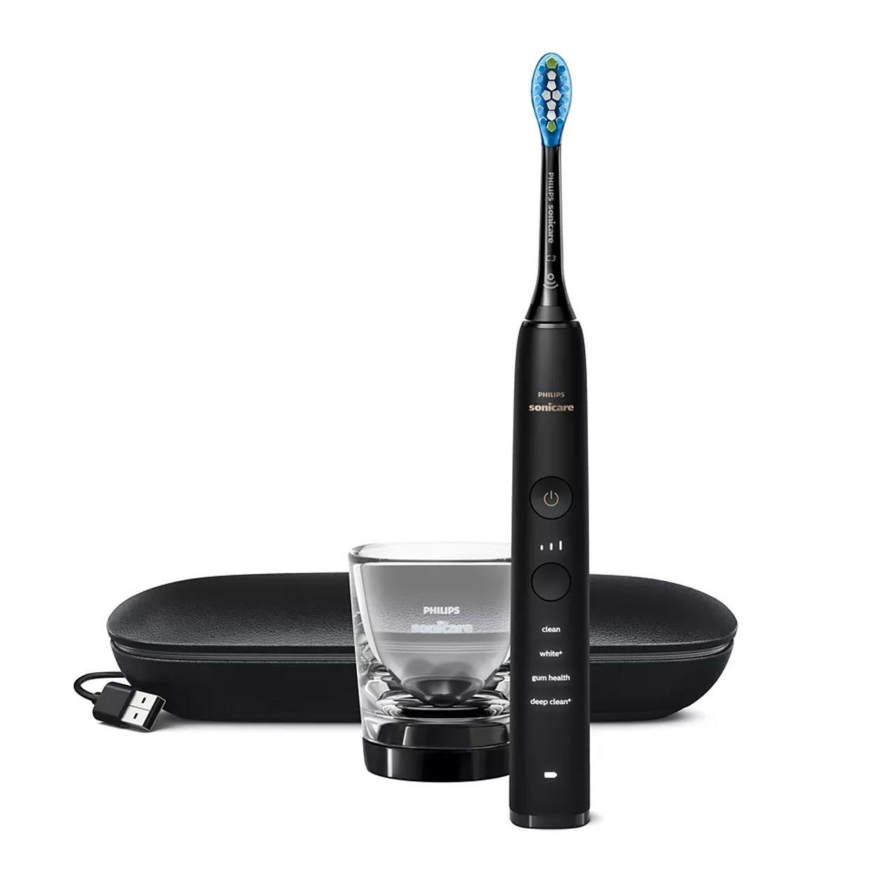 Philips Sonicare 9000 Diamond Clean Black Ηλεκτρική Οδοντόβουρτσα Προηγμένης Τεχνολογίας για πιο Λευκά & Υγιή Δόντια