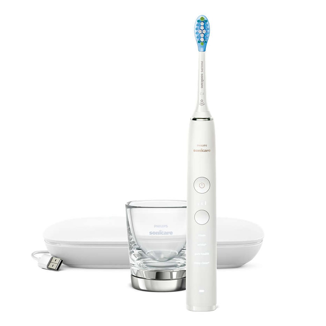Philips Sonicare 9000 Diamond Clean White Ηλεκτρική Οδοντόβουρτσα Προηγμένης Τεχνολογίας για πιο Λευκά & Υγιή Δόντια