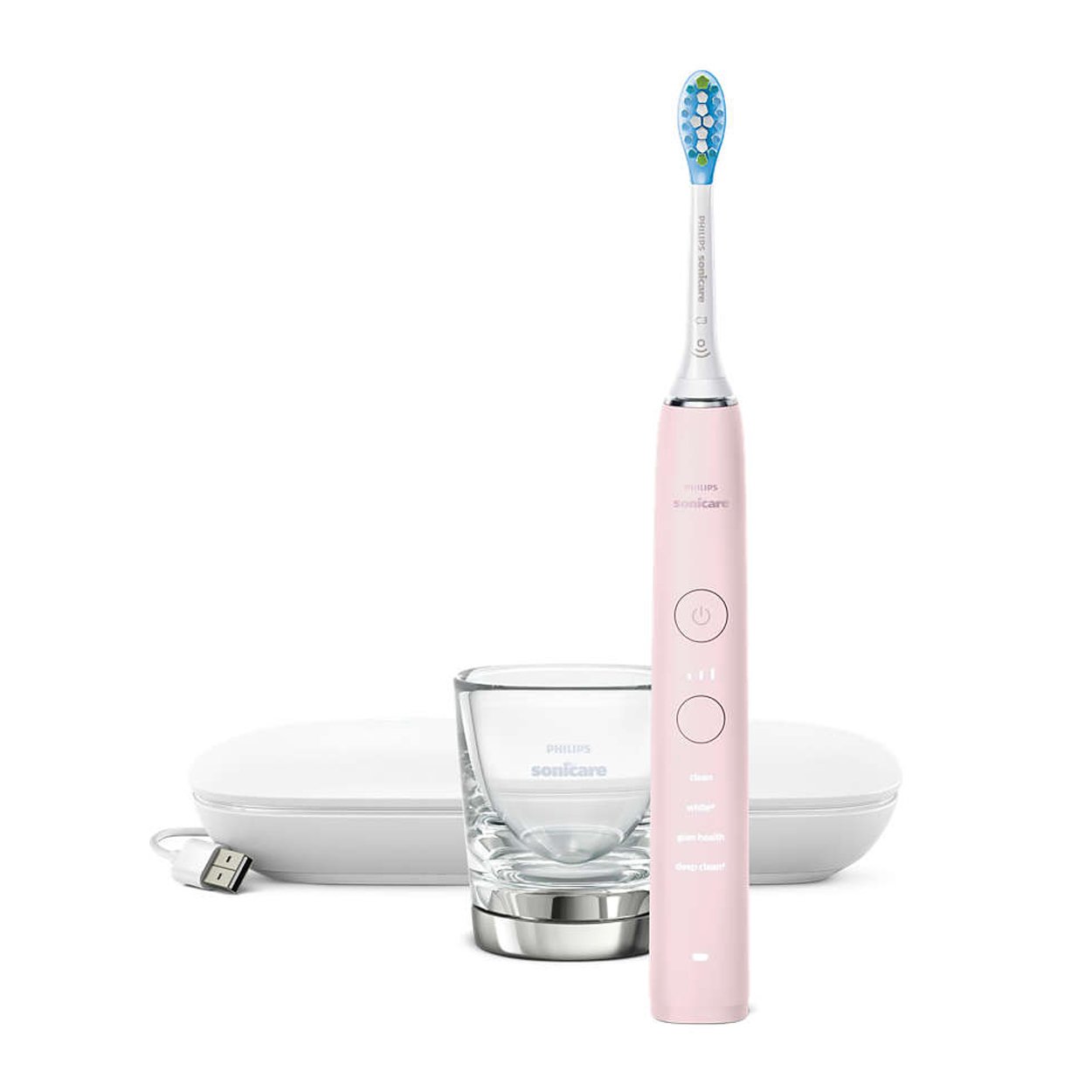 Philips Sonicare 9000 Diamond Clean Pink Ηλεκτρική Οδοντόβουρτσα Προηγμένης Τεχνολογίας για πιο Λευκά & Υγιή Δόντια