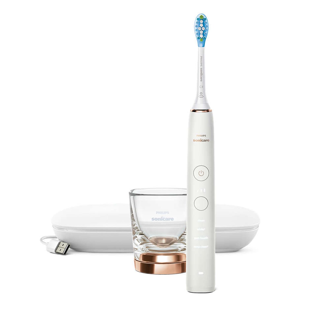 Philips Sonicare 9000 Diamond Clean Rose Gold Ηλεκτρική Οδοντόβουρτσα Προηγμένης Τεχνολογίας για πιο Λευκά & Υγιή Δόντια