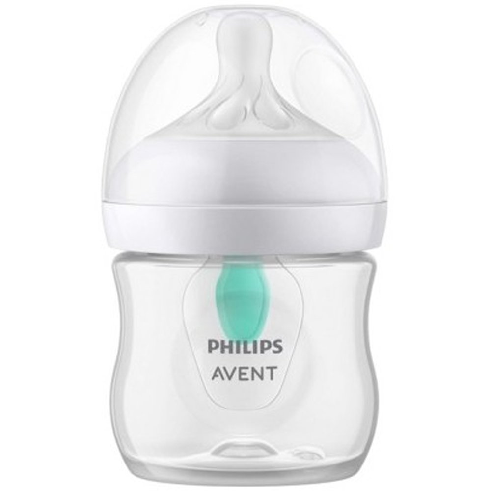 Philips Avent Natural Response Air Free Vent Bottle 0-3m, 125ml, Μπιμπερό Πολυπροπυλενίου με Θηλή Σιλικόνης Ροής Όπως του Στήθους με Βαλβίδα Σχεδιασμένο για Μείωση των Κολικών, Κωδ SCY670/01