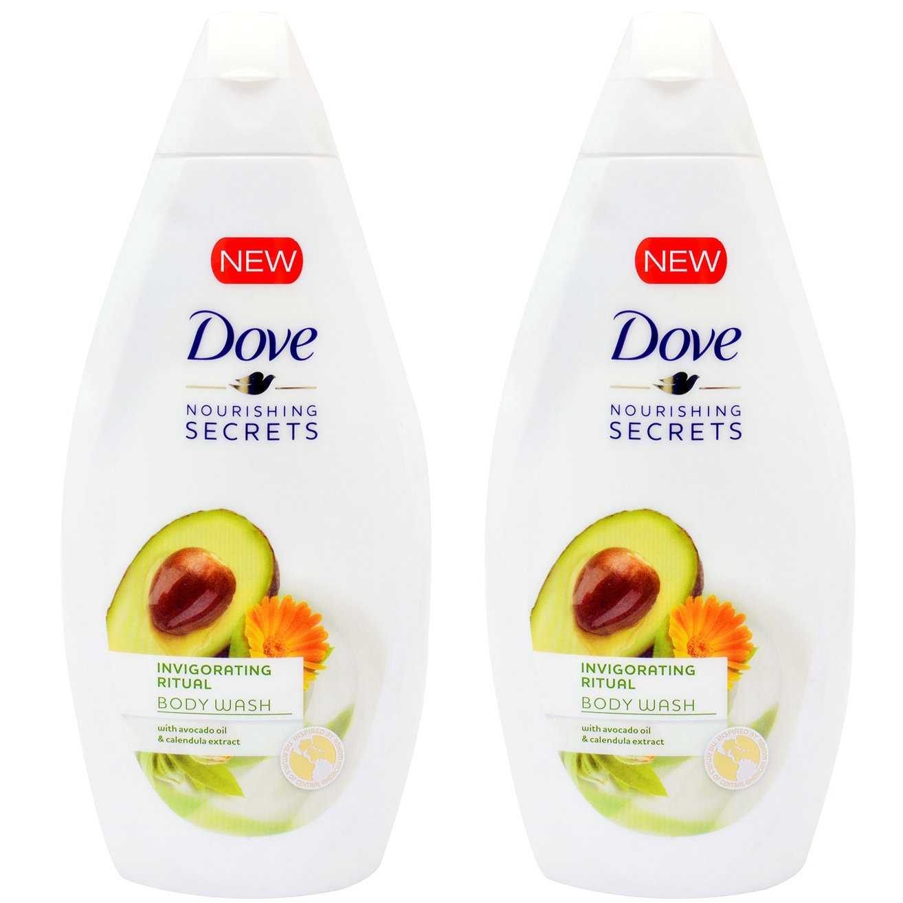 Dove Πακέτο Προσφοράς Invigorating Ritual Avocado Body Wash Αφρόλουτρο για Αίσθηση Αναζωογόνησης με Αβοκάντο 2x500ml 1+1 Δώρο
