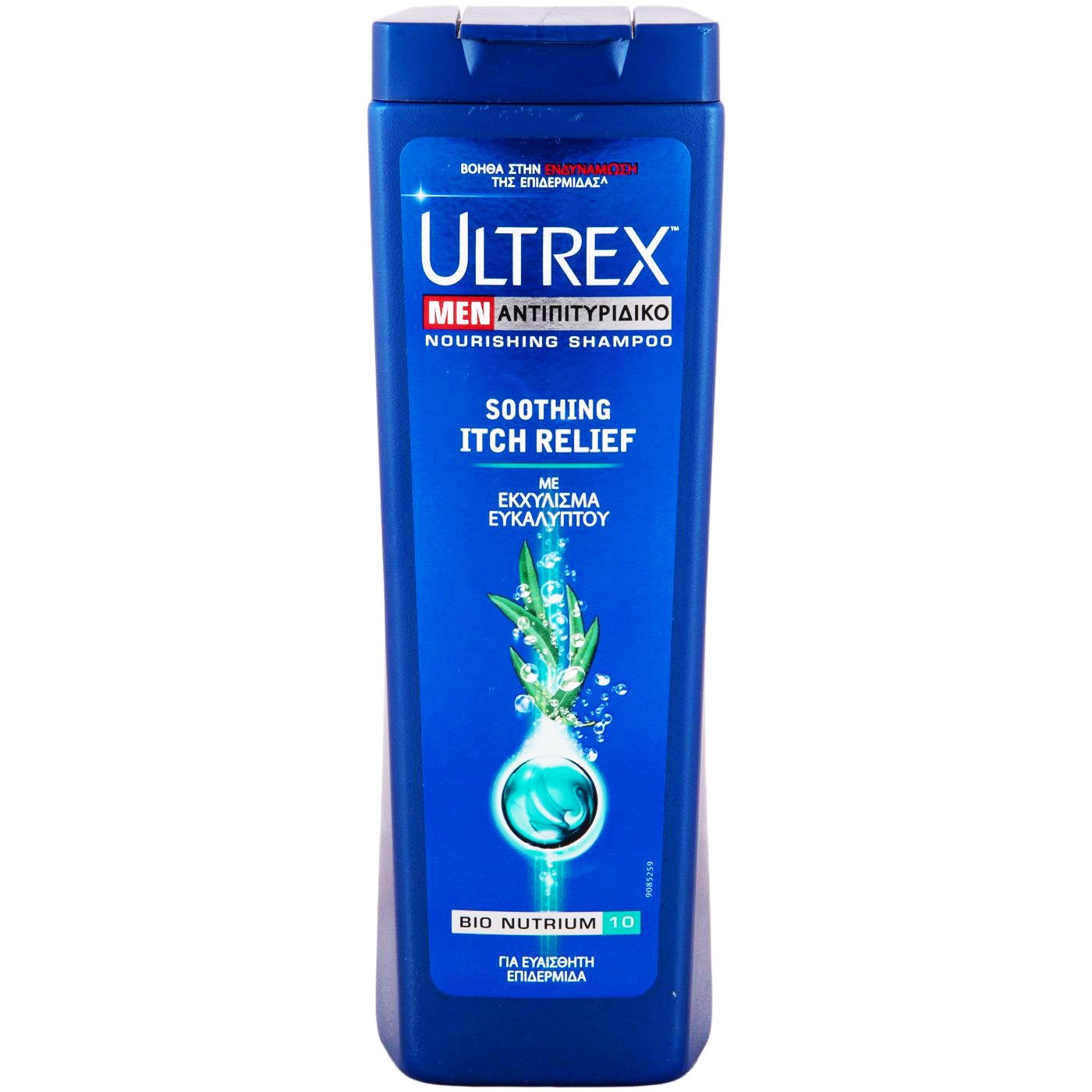 Ultrex Men Soothing Itch Relief Αντιπιτυριδικό Σαμπουάν για Ευαίσθητη Επιδερμίδα με Εκχύλισμα Ευκαλύπτου 360ml