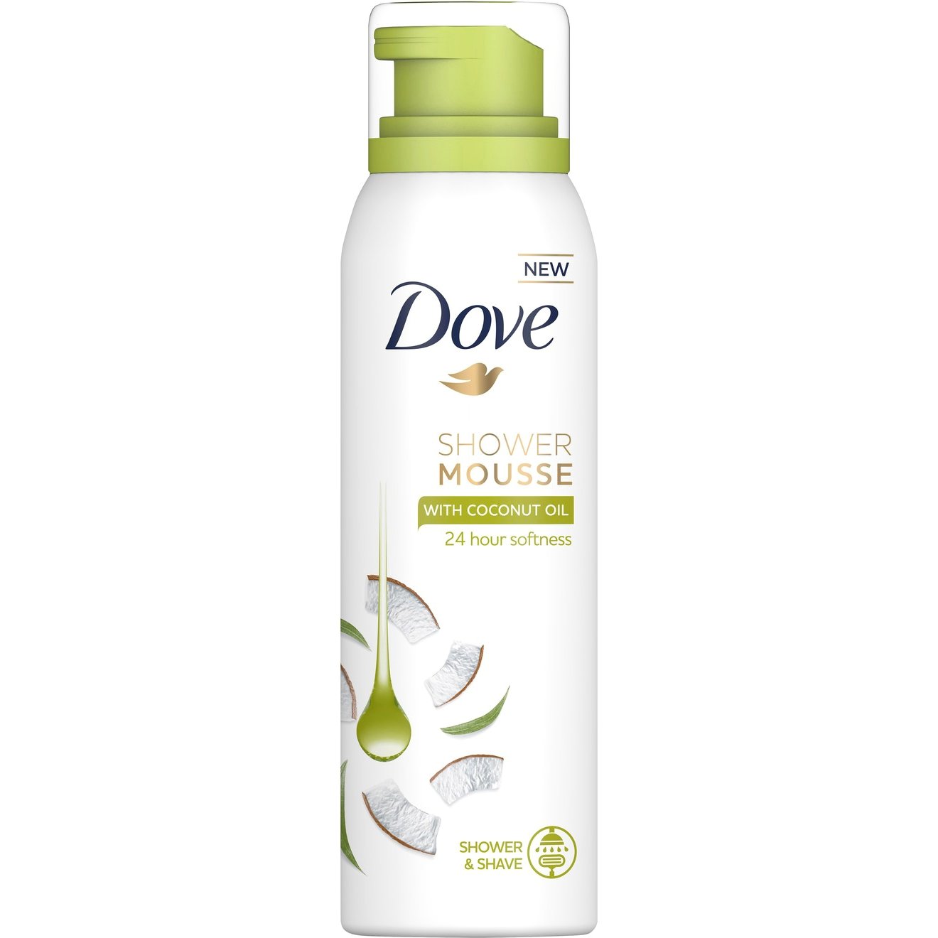 Dove Body Wash Shower Mousse with Coconut Oil Απαλός Αφρός Καθαρισμού & Περιποίησης της Επιδερμίδας με Έλαιο Καρύδας 200ml