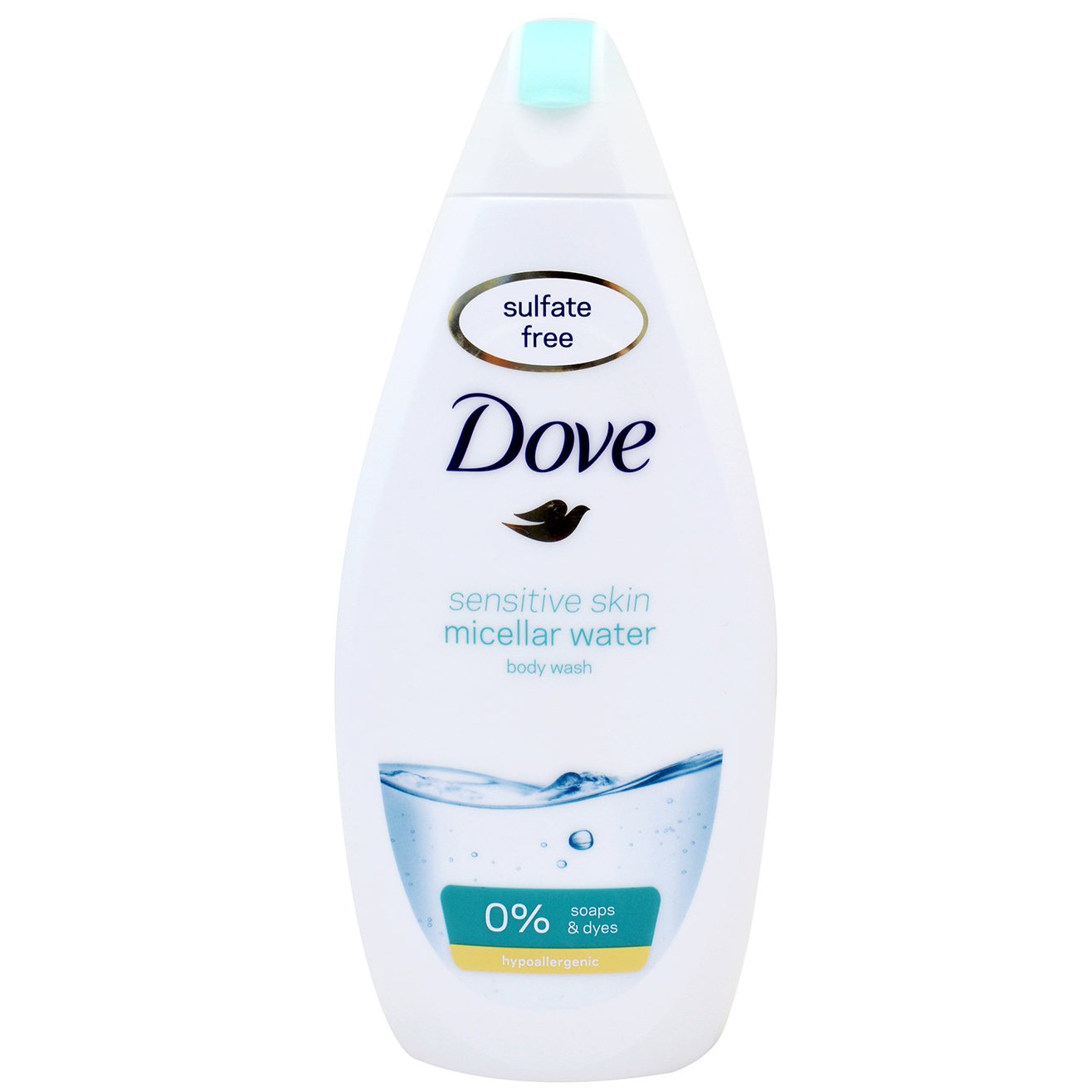 Dove Sensitive Skin Micellar Water Body Wash Ήπιο Αφρόλουτρο για Ευαίσθητες Επιδερμίδες Χωρίς Χρωστικές & Σαπούνι 500ml