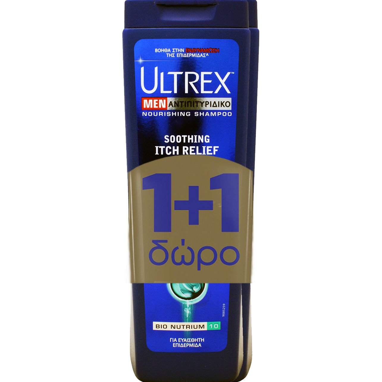 Ultrex Men Soothing Itch Relief Αντιπιτυριδικό Σαμπουάν για Ευαίσθητη Επιδερμίδα με Εκχύλισμα Ευκαλύπτου 2x360ml 1+1 Δώρο