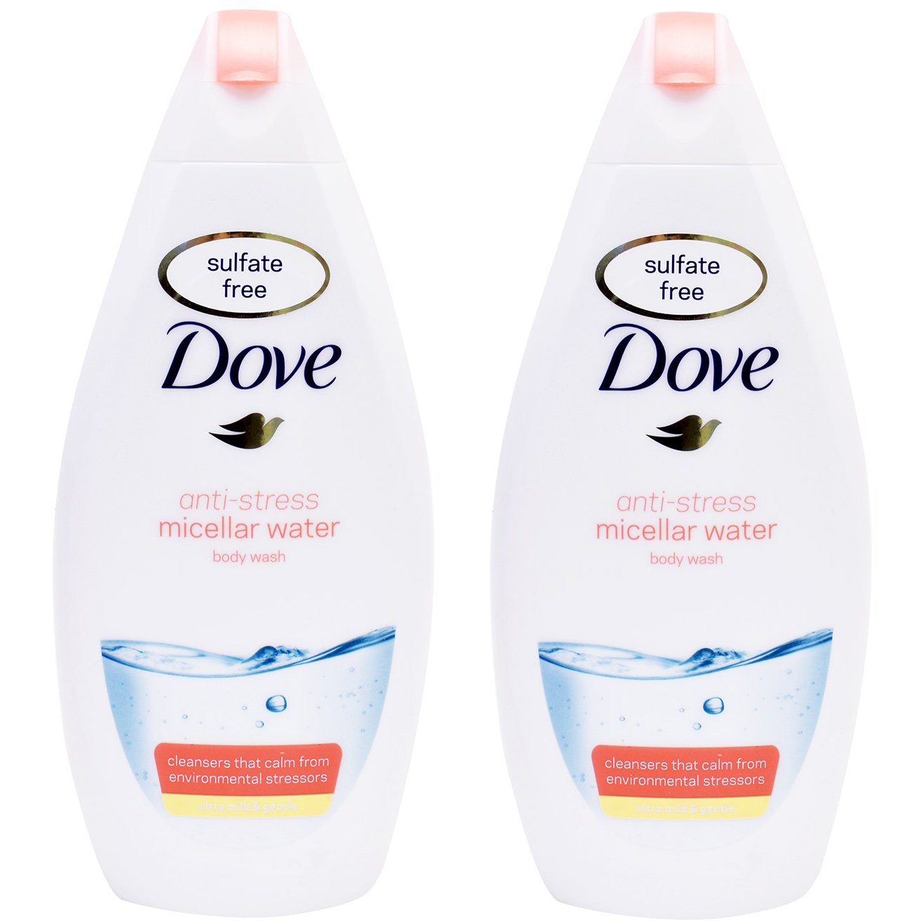 Dove Πακέτο Προσφοράς Anti-Stress Micellar Water Body Wash Ήπιο, Απαλό Αφρόλουτρο με Anti-Strees Δράση 2x750ml 1+1 Δώρο