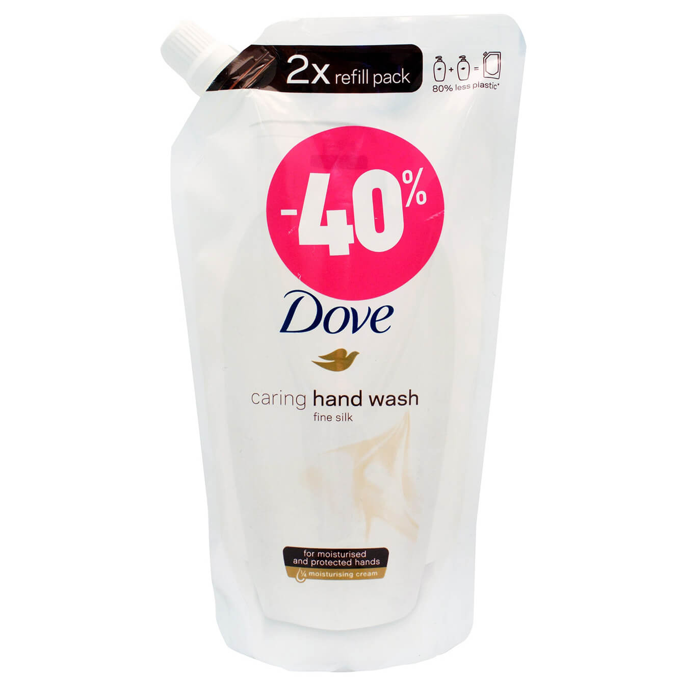 Dove Caring Hand Wash Fine Silk Ανταλλακτικό Υγρό Κρεμοσάπουνο 500ml Προσφορά -40%