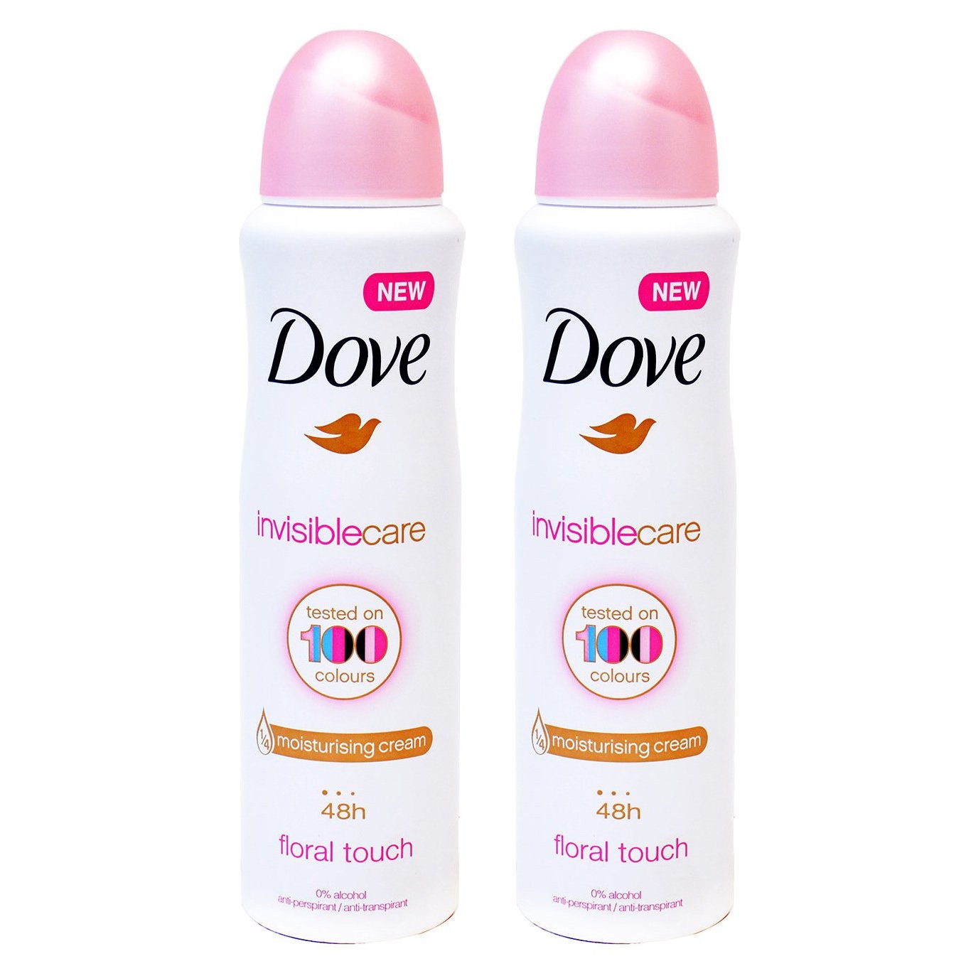 Dove Πακέτο Προσφοράς Invisible Care 48h Floral Touch Αποσμητικό 48ωρης Αντιιδρωτικής Προστασίας Χωρίς Λευκά Σημάδια 2x150ml