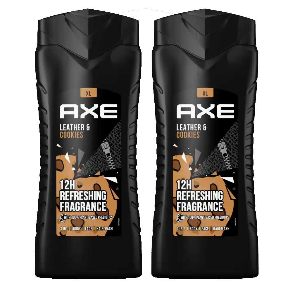 Axe Πακέτο Προσφοράς Leather & Cookies Bodywash Αφρόλουτρο με Γλυκό Άρωμα Μπισκότου 2x400ml 1+1 Δώρο