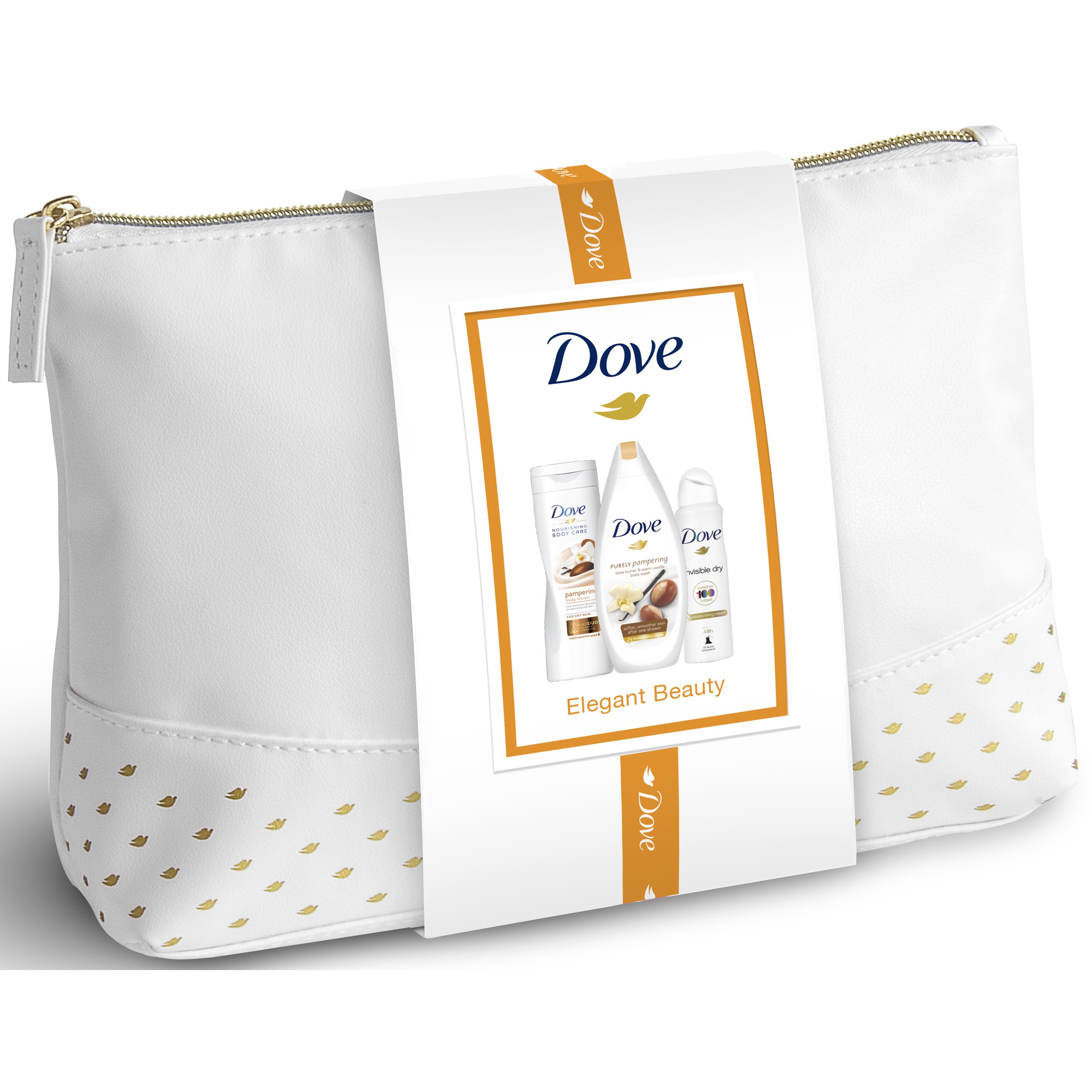Dove Elegant Beauty Purely Pampering Shea Butter Body Wash 250ml, Shea Butter Body Milk 250ml, Invisible Spray 150ml & Νεσεσέρ