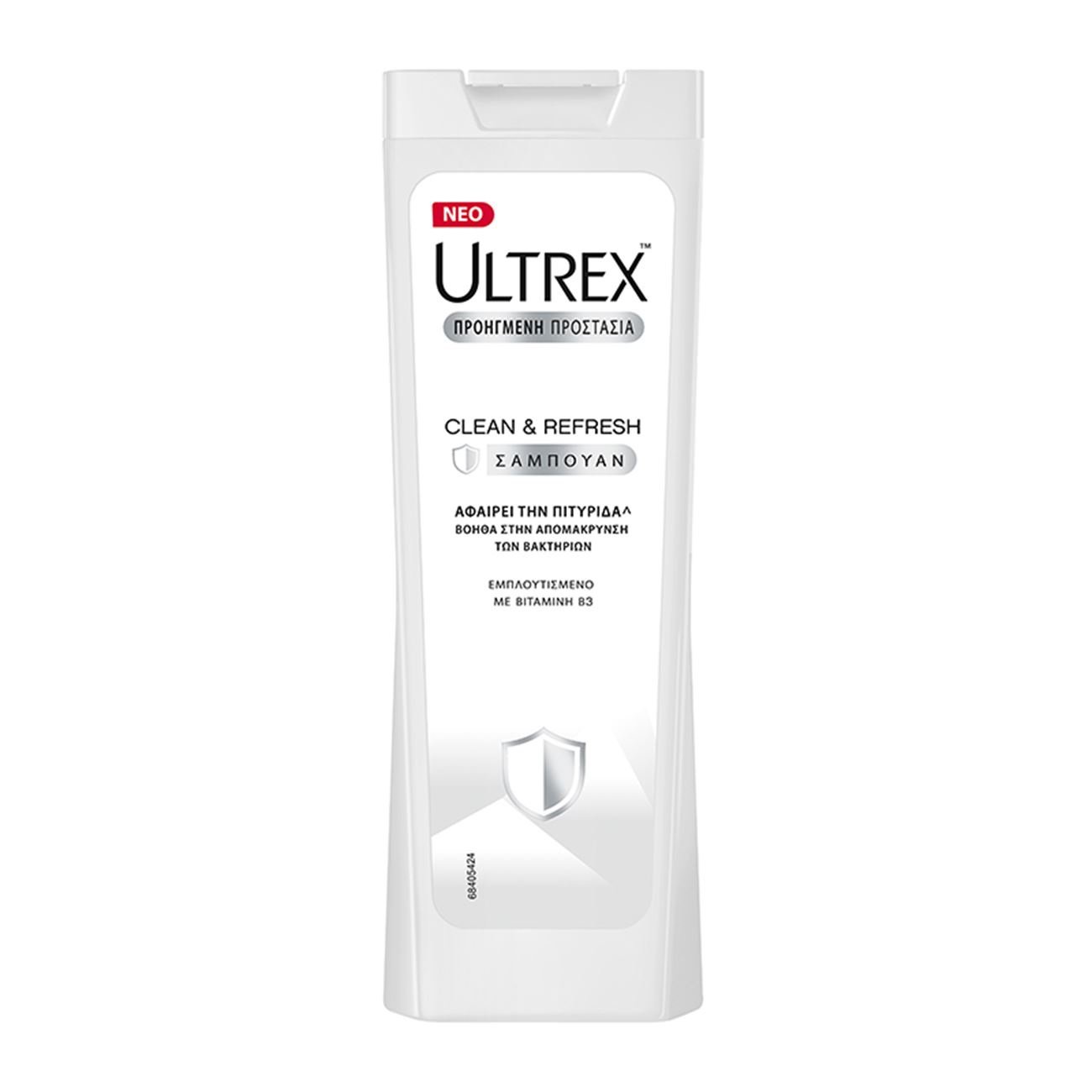 Ultrex Clean & Refresh Σαμπουάν Κατά Της Πιτυρίδας Εμπλουτισμένο με Βιταμίνη Β3, 360ml