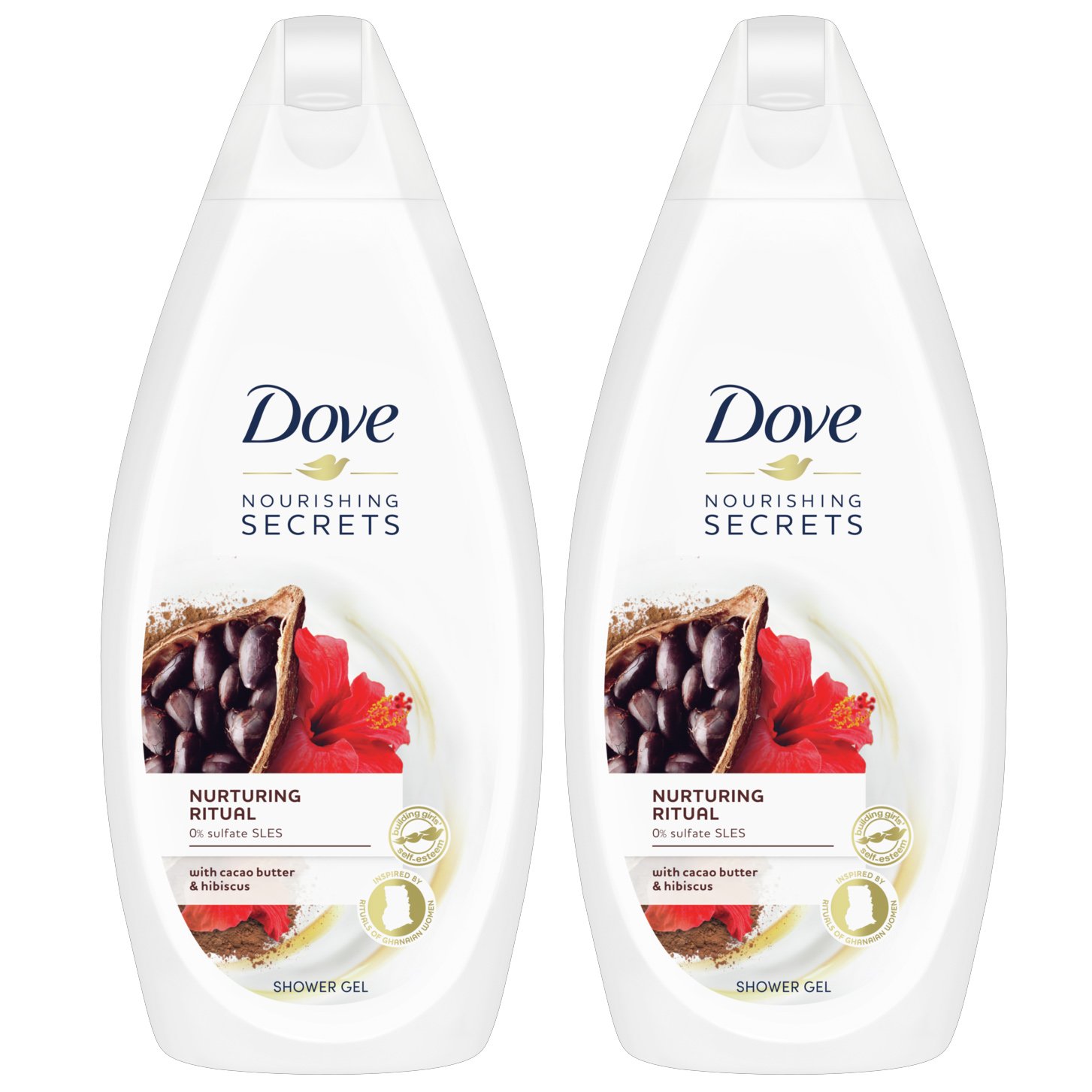 Dove Πακέτο Προσφοράς Nourishing Secrets Shower Gel for Body with Cacao Butter and Hibiscus Ενυδατικό Αφρόλουτρο Σώματος με Κακάο & Ιβίσκο 2x500ml 1+1 Δώρο