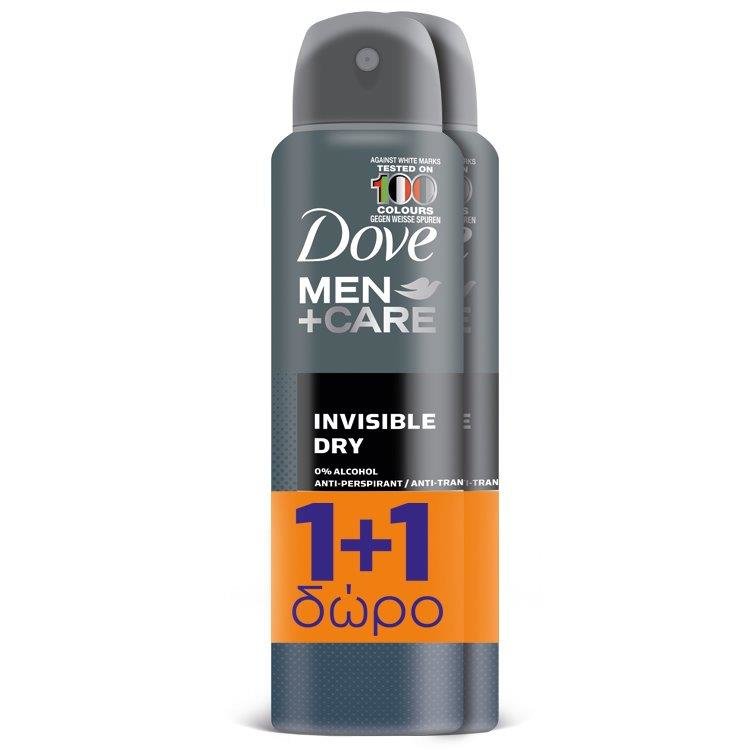 Dove Spray Men Invisible Dry Αποσμητικό Spray Men Invisible Dry 150ml 1+1 Δώρο