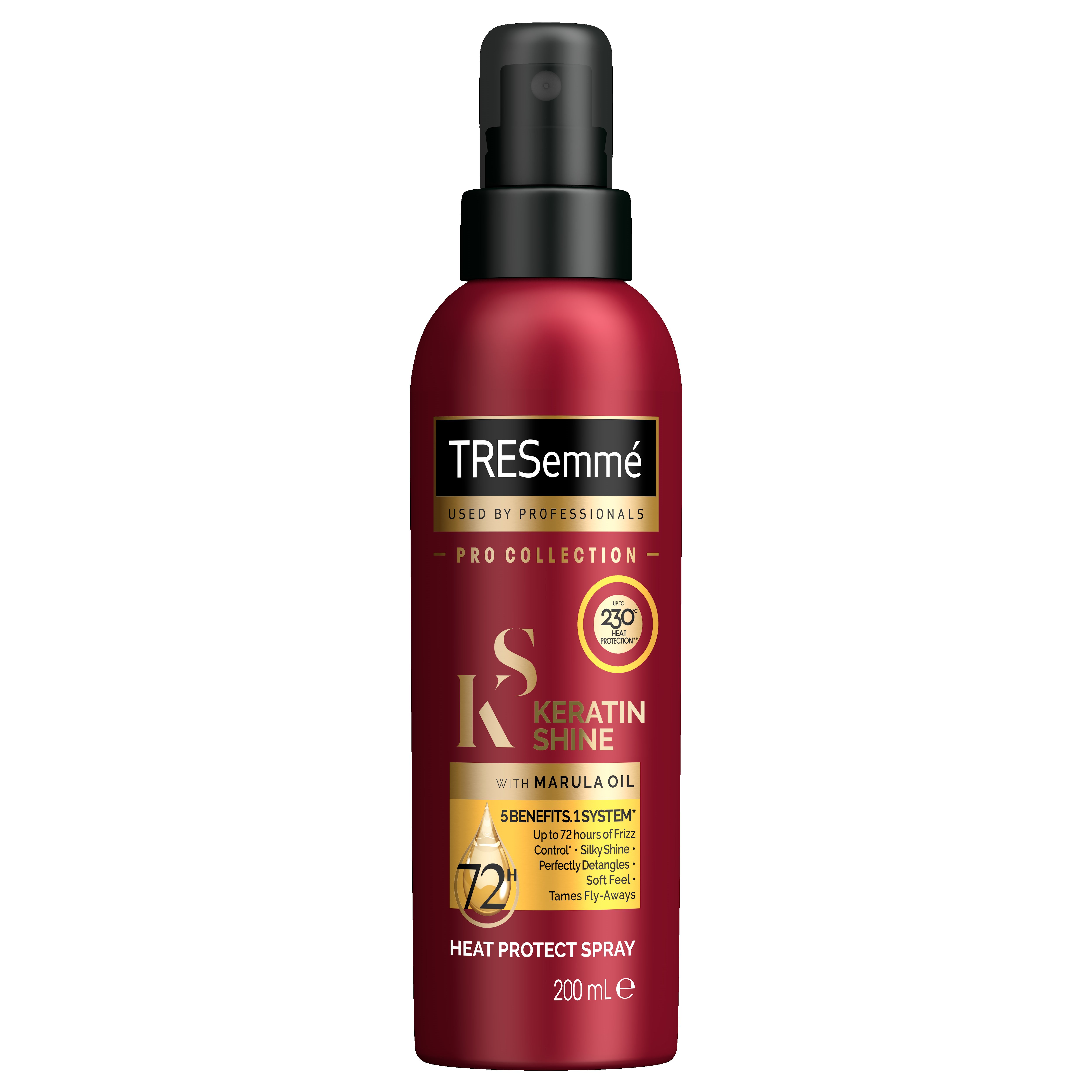 TRESemme Keratin Shine Heat Protect Spray With Marula Oil Προστατευτικό Spray με Έλαιο Κερατίνης & Κατά του Φριζαρίσματος 200ml
