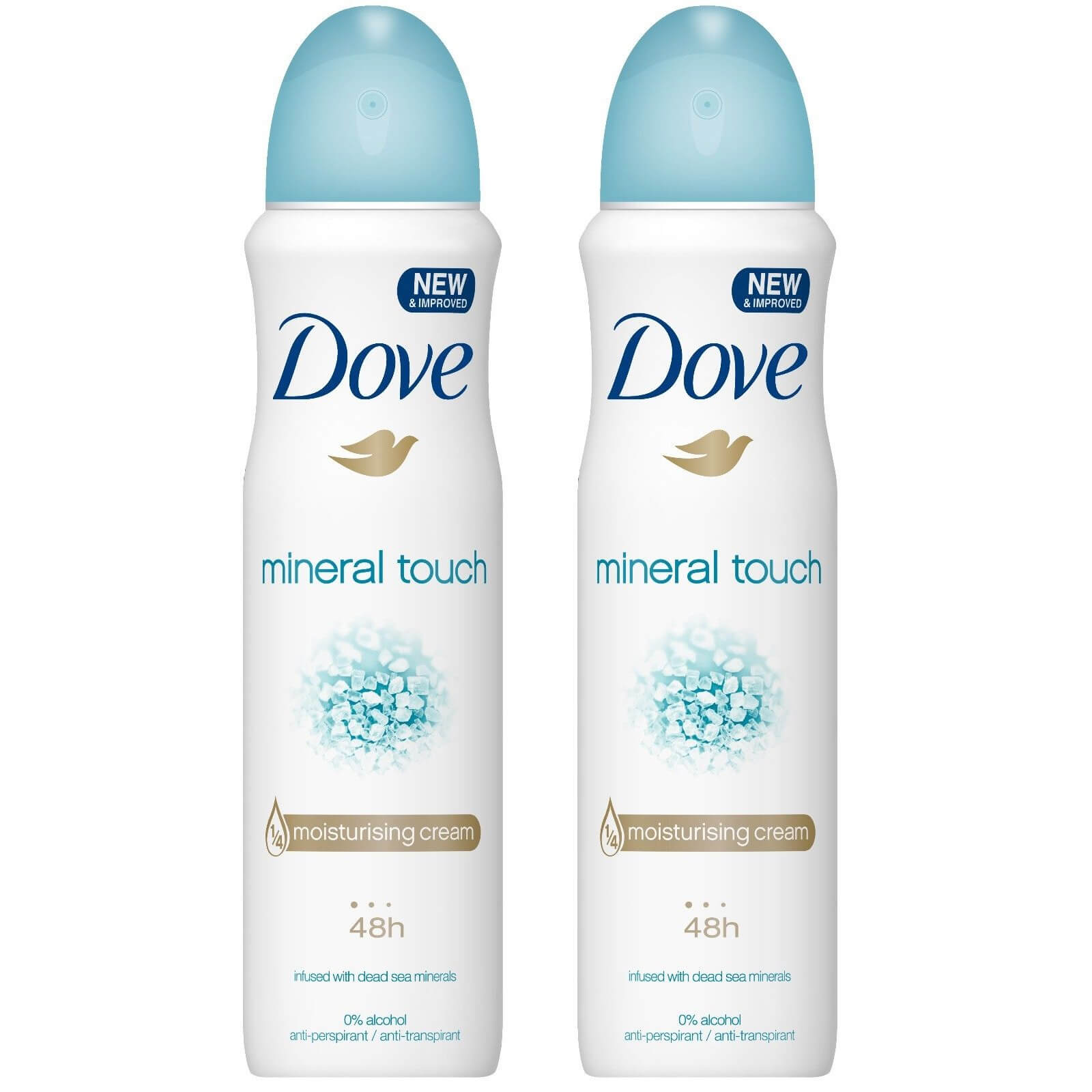 Dove Πακέτο Προσφοράς Mineral Touch 48h Spray Αποσμητικό Spray με 1/4 Ενυδατική Κρέμα, 2x150ml 1+1 Δώρο
