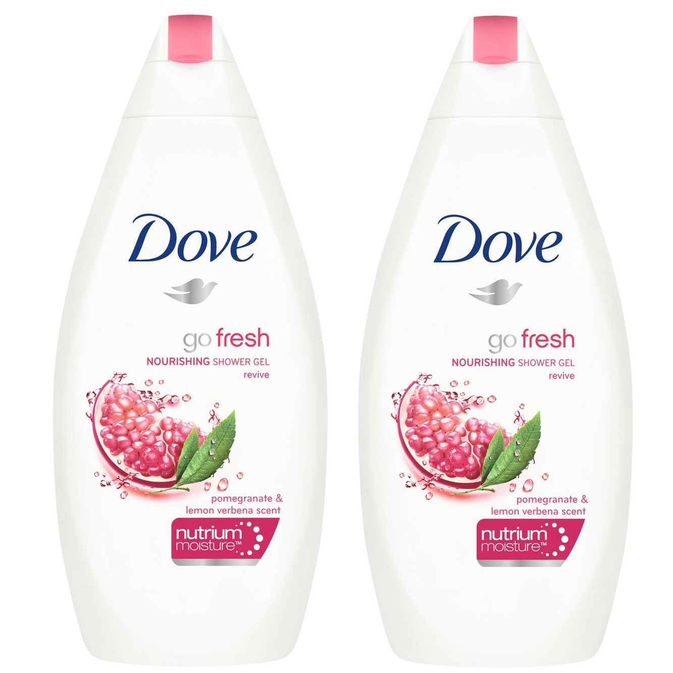 Dove Πακέτο Προσφοράς Go Fresh Pomegranate & Lemon Verbena Scent Body Wash Αφρόλουτρο με Ρόδι 2x750ml 1+1 Δώρο
