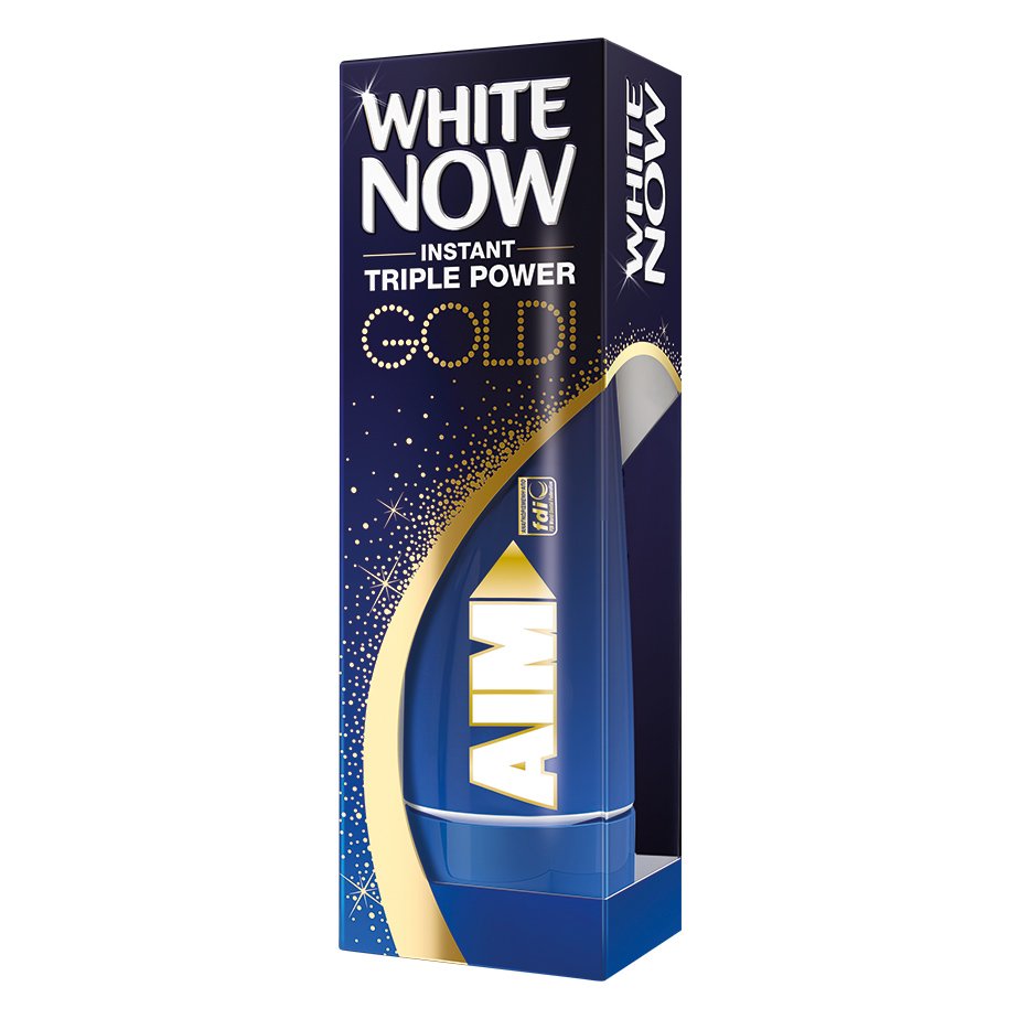 Aim White Now Gold Οδοντόκρεμα για Άμεσα Λευκότερα Δόντια Μετά από Ένα Μόνο Βούρτσισμα 50ml