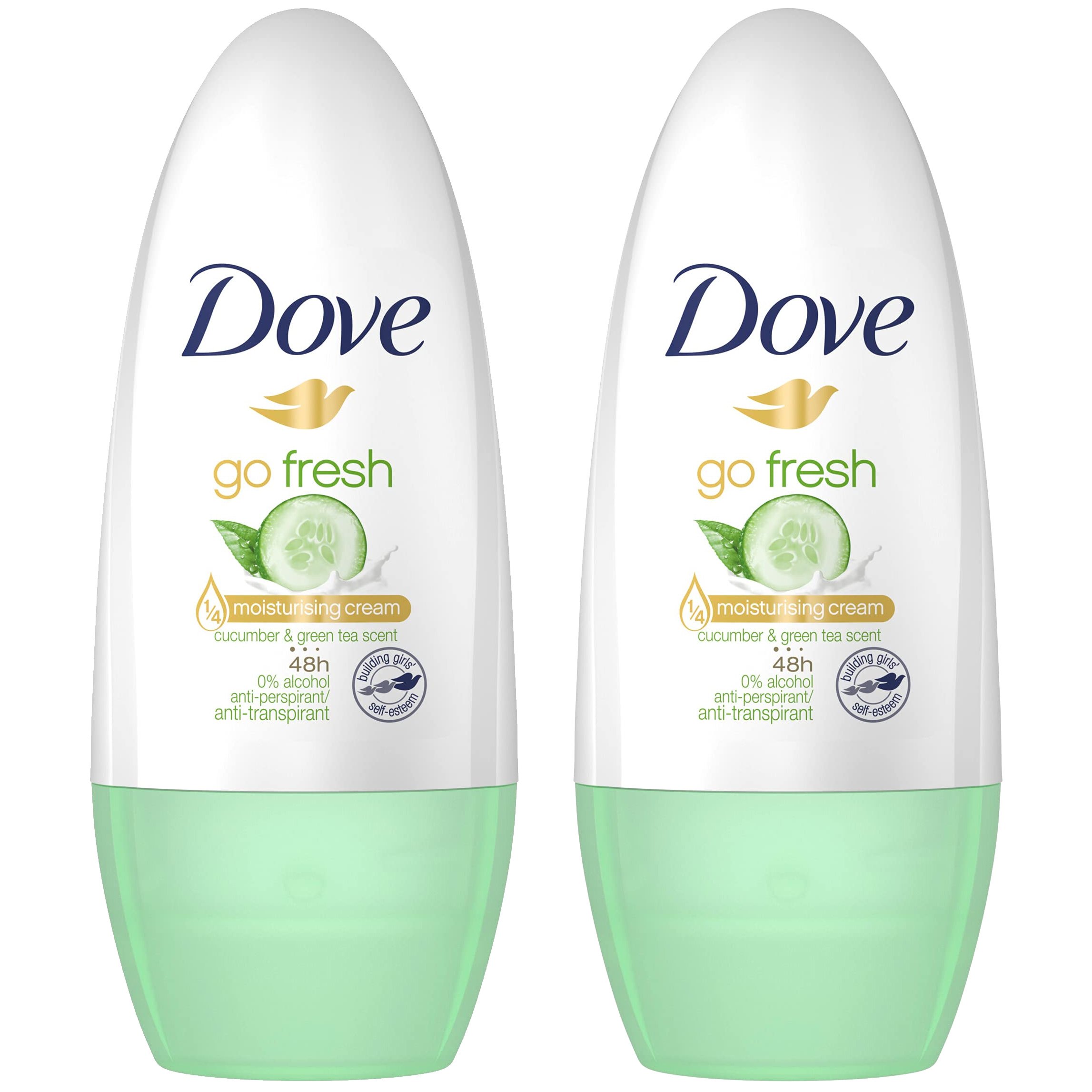 Dove Πακέτο Προσφοράς Go Fresh Moisturising Cream with Cucumber & Green Tea Scent Ενυδατικό Αποσμητικό Roll-on με Άρωμα Αγγούρι & Πράσινο Τσάι 2x50ml 1+1 Δώρο