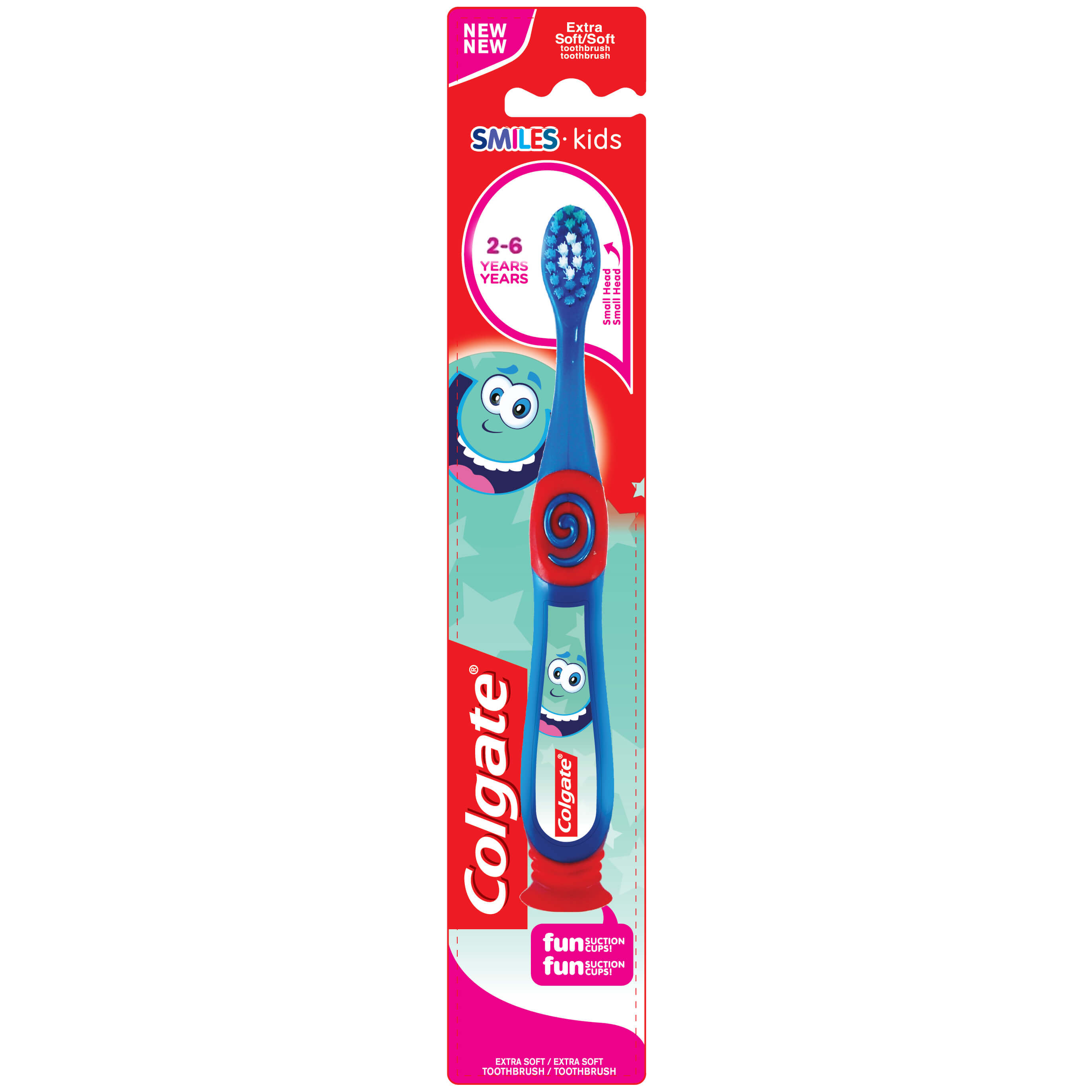 Colgate Smiles Kids Extra Soft Παιδική Οδοντόβουρτσα Κόκκινο-Μπλε Χρώμα 2-6 Ετών