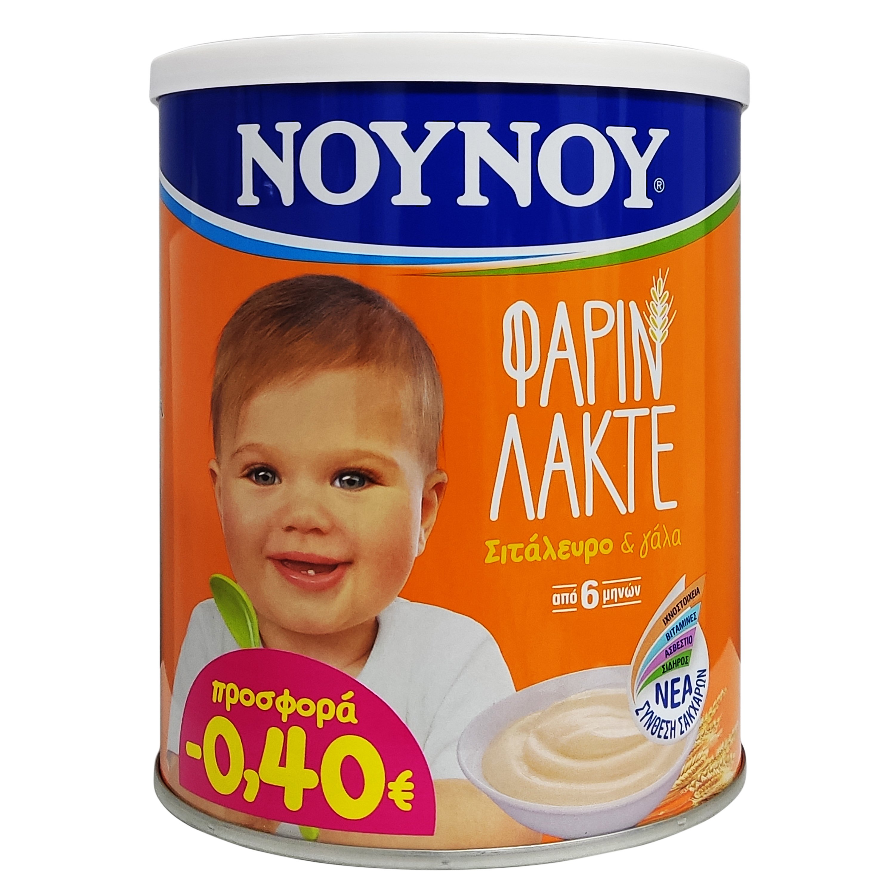 Nounou Φαρίν Λακτέ με Σιτάλευρο & Γάλα για Βρέφη Από 6 Μηνών 300gr σε Ειδική Τιμή