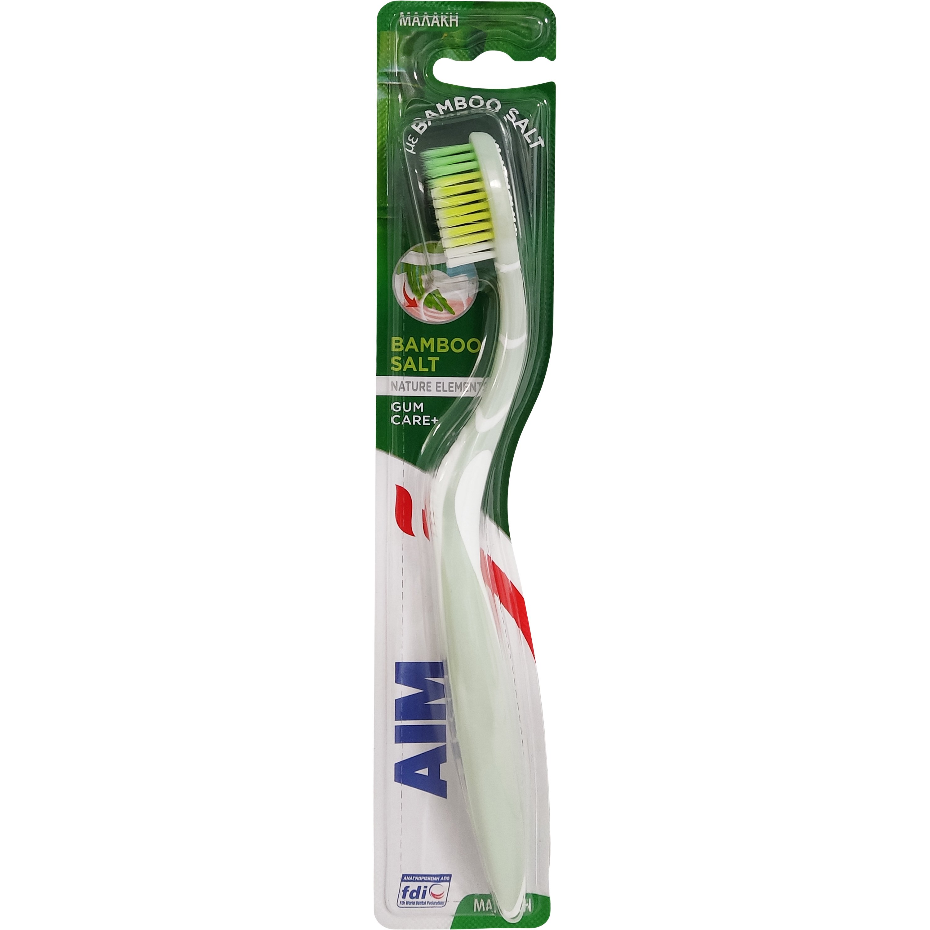 Aim Nature Elements Bamboo Salt Soft Toothbrush Μαλακή Οδοντόβουρτσα με Θυσάνους Εμποτισμένους με Φυσικό Bamboo Salt 1 Τεμάχιο