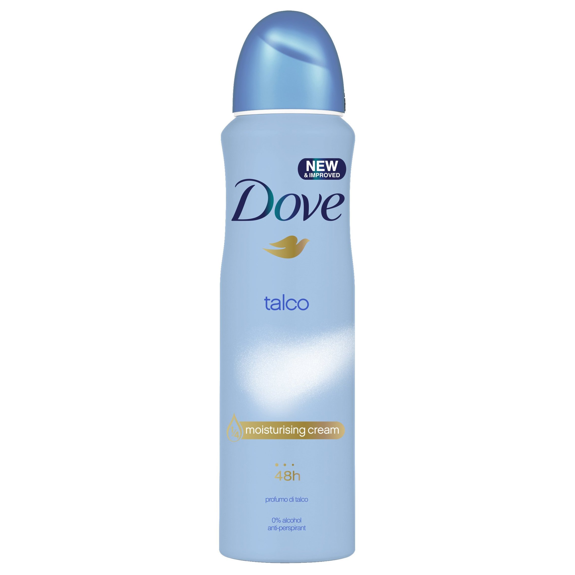 Dove Deo Spray Talco 48h Αποσμητικό 48ωρης Αντιιδρωτικής Προστασίας με Ευχάριστο Άρωμα Πούδρας 150ml