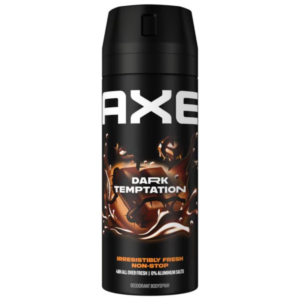 Axe Dark Temptation Deodorant Body Spray Αποσμητικό Σπρέι Σώματος με Άρωμα Μαύρης Σκολάτας & Βανίλιας για Όλη τη Μέρα 150ml