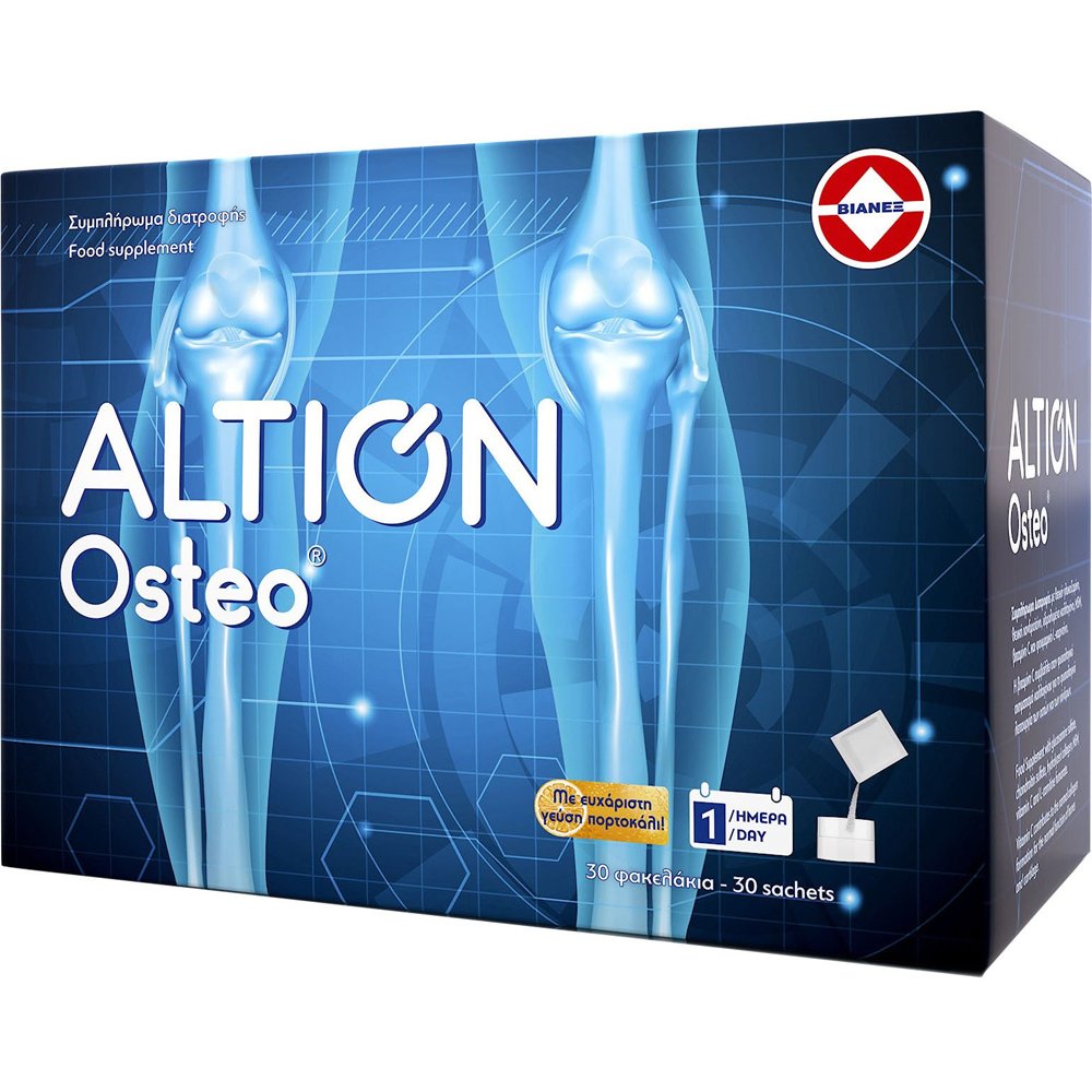 Altion Osteo Συμπλήρωμα Διατροφής για την Καλή Λειτουργία των Αρθρώσεων με Γεύση Πορτοκάλι 30 Sachets 36794