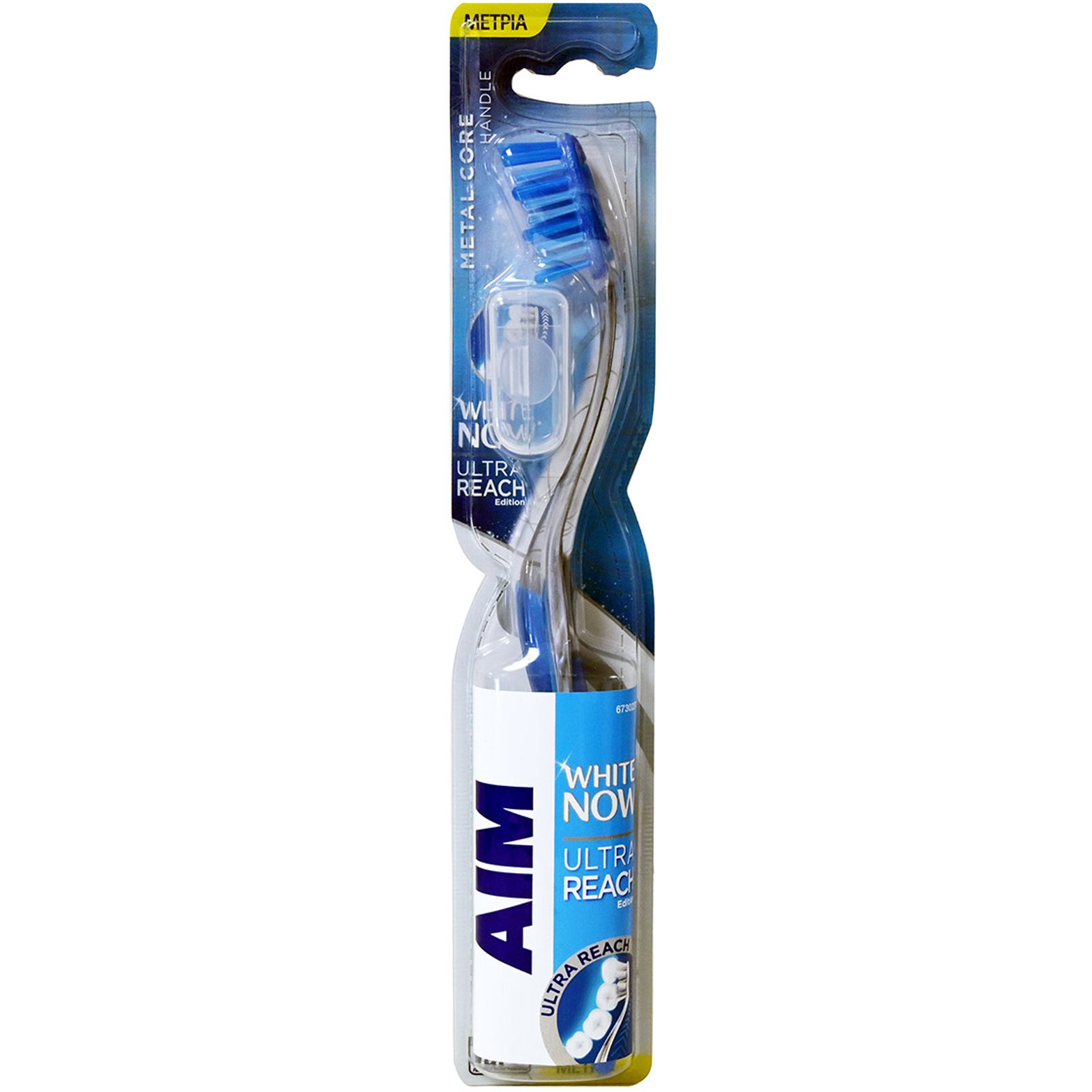 AIM Aim White Now Ultra Reach Edition Μέτρια Χειροκίνητη Οδοντόβουρτσα που Προσφέρει Βαθύ Καθαρισμό στα πιο Δυσπρόσιτα Σημεία 1 Τεμάχιο