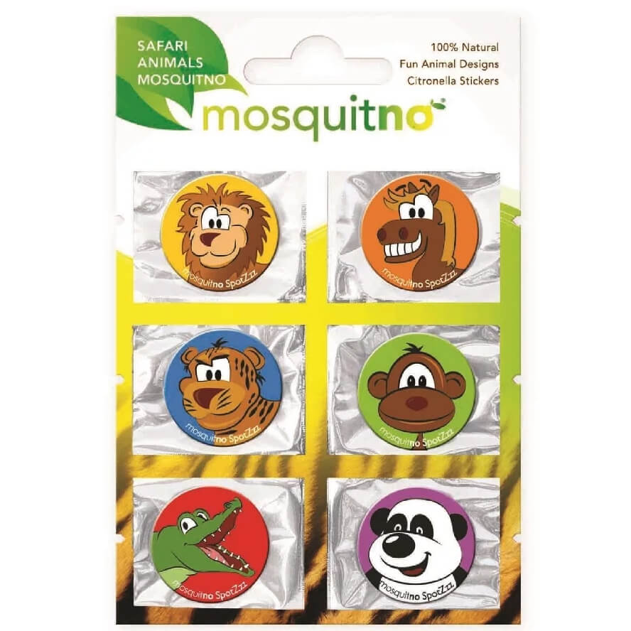 MosquitNo Trendy Citronella SpotZzz Safari Αυτοκόλλητα με Άρωμα Σιτρονέλλας σε Διάφορα Σχέδια & Χρώματα 1Τεμάχιο (6 Αυτοκόλλητα)