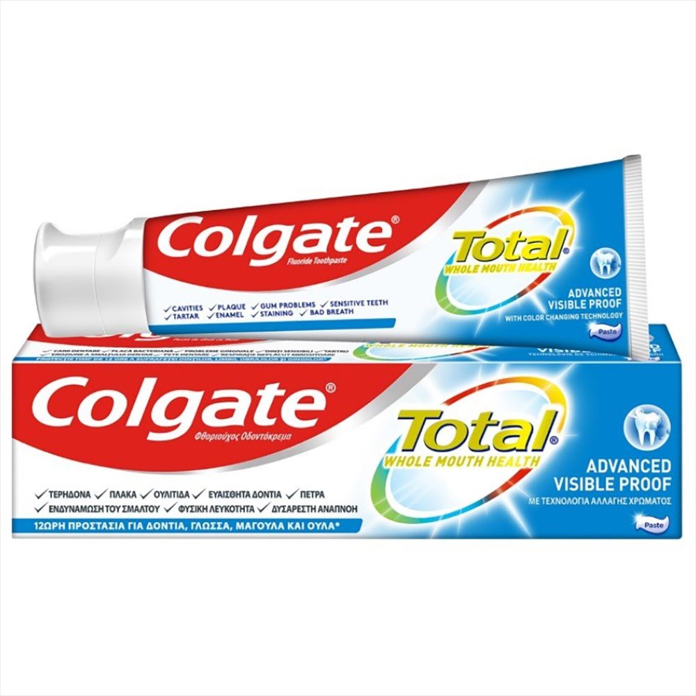 Colgate Total Whole Mouth Health Advanced Visible Proof Οδοντόκρεμα για Απόλυτα Υγιές Στόμα με Τεχνολογία Αλλαγής Χρώματος 75ml