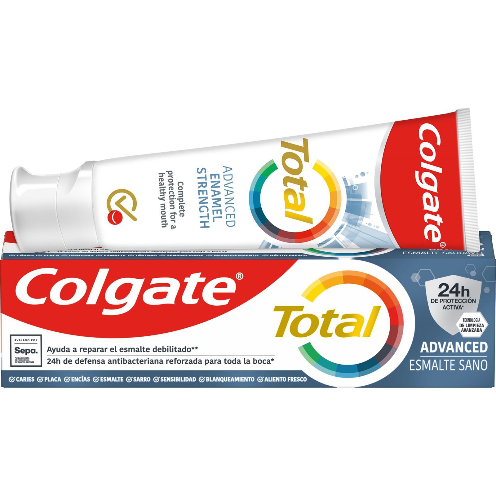 Colgate Colgate Total Advanced Enamel Strength Οδοντόκρεμα για την Επιδιόρθωση του Σμάλτου με 24ωρη Αντιβακτηριαλή Προστασία 75ml