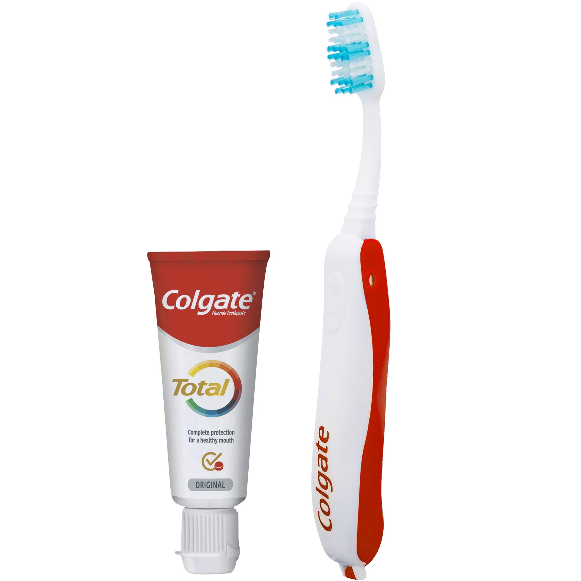 Colgate Promo Foldable Soft Toothbrush Κόκκινο 1 Τεμάχιο & Total Original Toothpaste 1450ppm 20ml