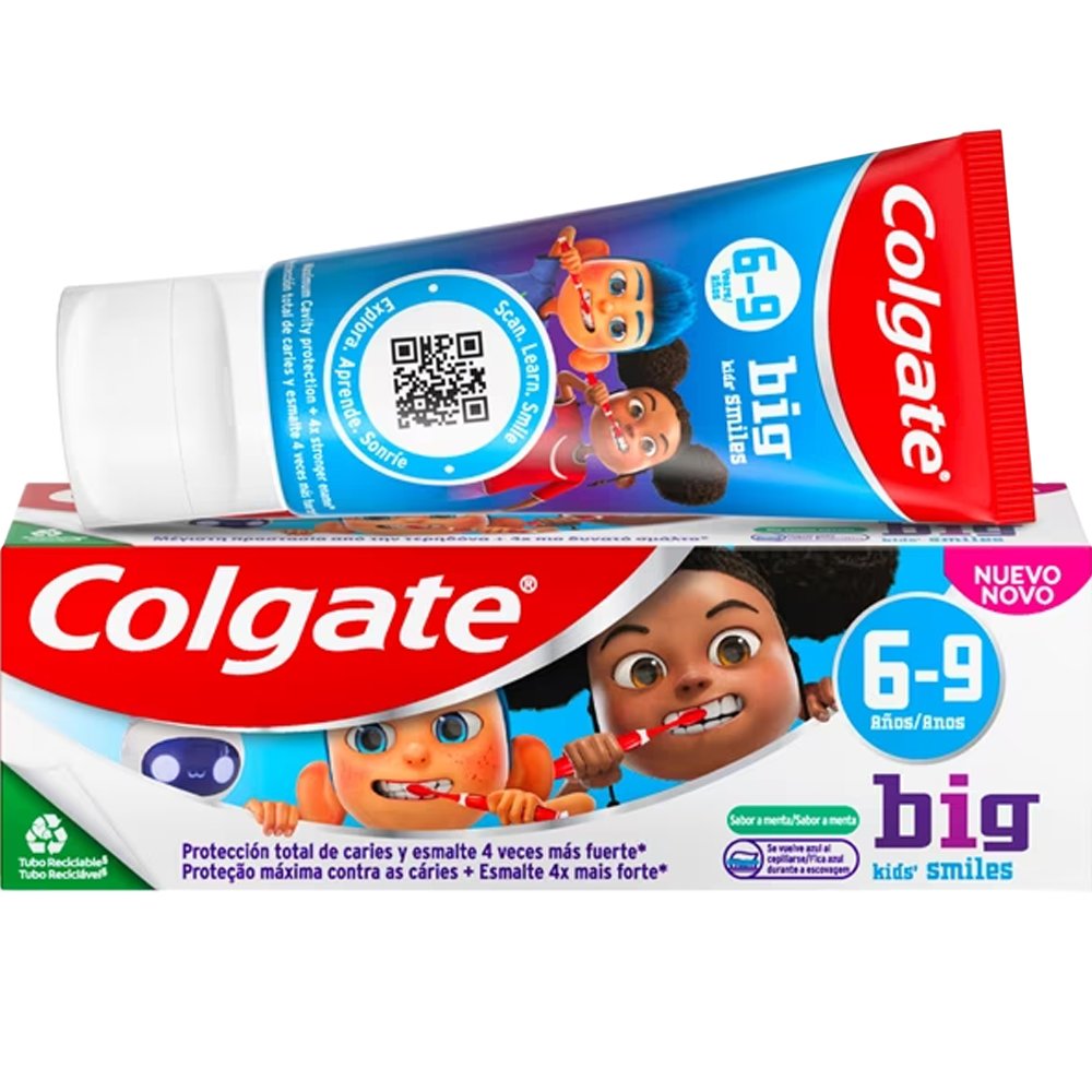 Colgate Big Kids Smiles 6 - 9 Years Toothpaste Οδοντόκρεμμα για Παιδιά από 6 εως 9 ετών για Μέγιστη Προστασία από την Τερηδόνα Δυνατό Σμάλτο & Δροσερή Αναπνοή 50ml 31163
