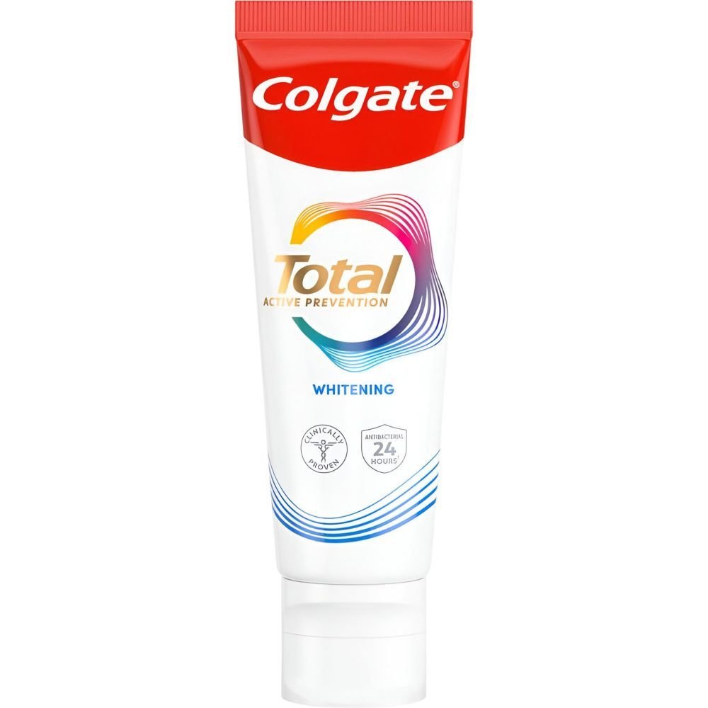 Colgate Total Active Prevention Whitening Toothpaste Οδοντόκρεμα με Λευκαντική Δράση για Πρόληψη της Πλάκας με Γεύση Μέντα 75ml