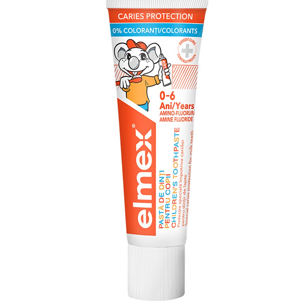 Elmex Elmex Caries Protection Children's 0-6 Years Toothpaste Οδοντόκρεμα για Παιδιά από 0 έως 6 Ετών για Προστασία από την Τερηδόνα των Νεογιλών Δοντιών με Ευχάριστη Γεύση 50ml