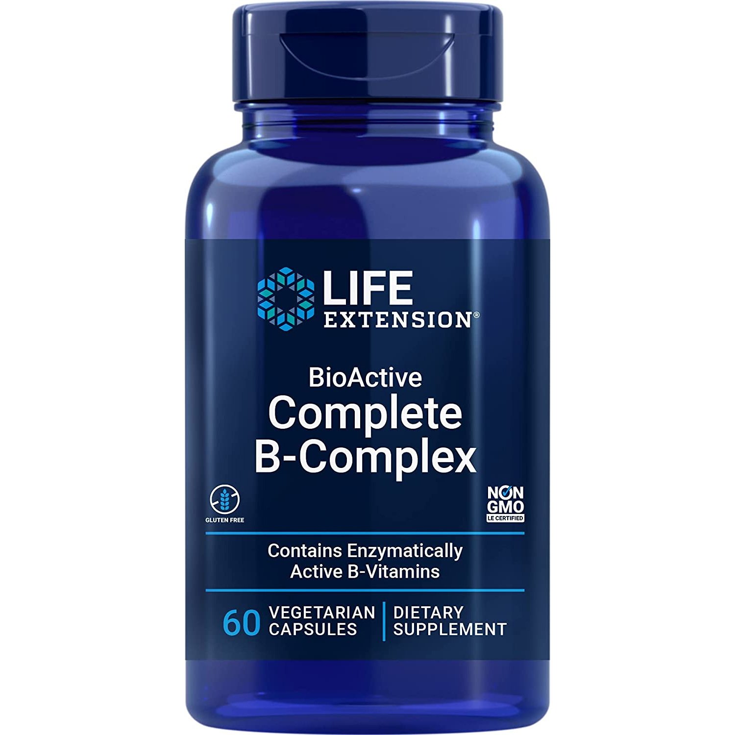 Life Extension Bio Active Complete B-Complex Συμπλήρωμα Διατροφής Βιταμινών του Συμπλέγματος Β 60veg.caps